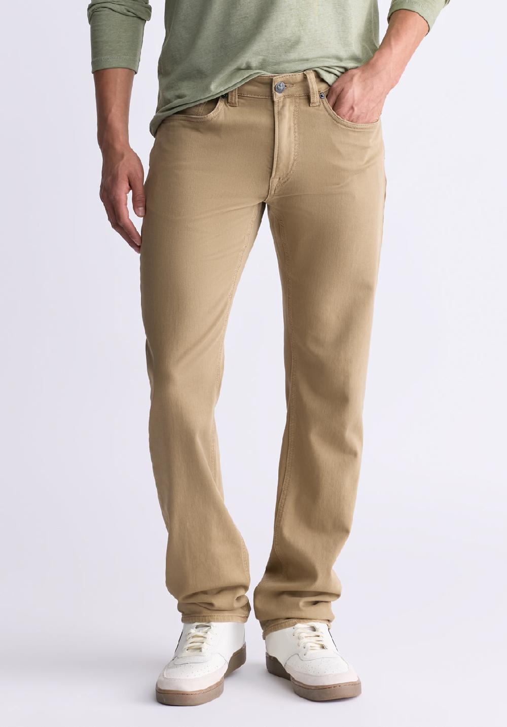 buffalo david bitton Straight Six Men's Fleece Canvas Pants in Dark Beige