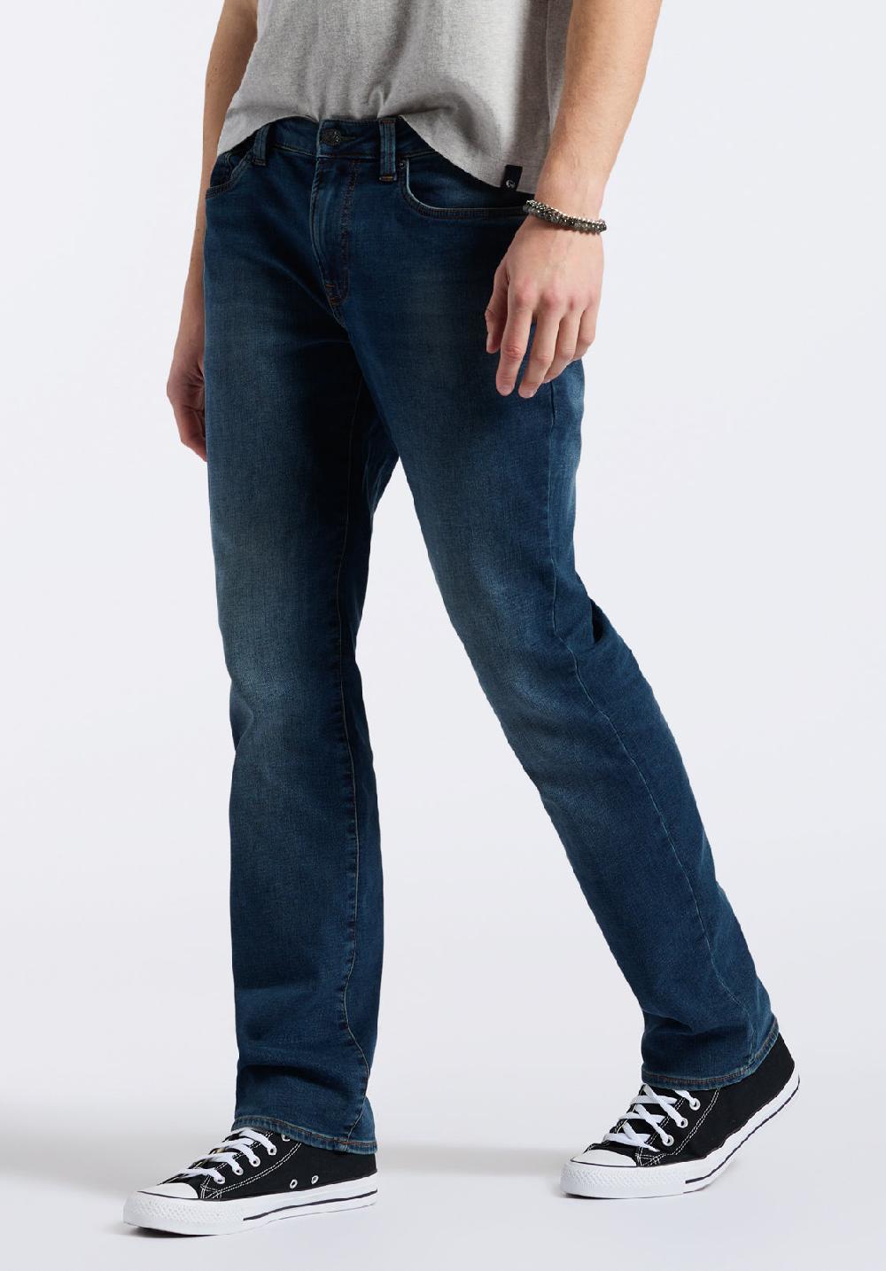 Buffalo David Bitton Straight Six Men's Fleece Jeans In Dark Sanded Blue