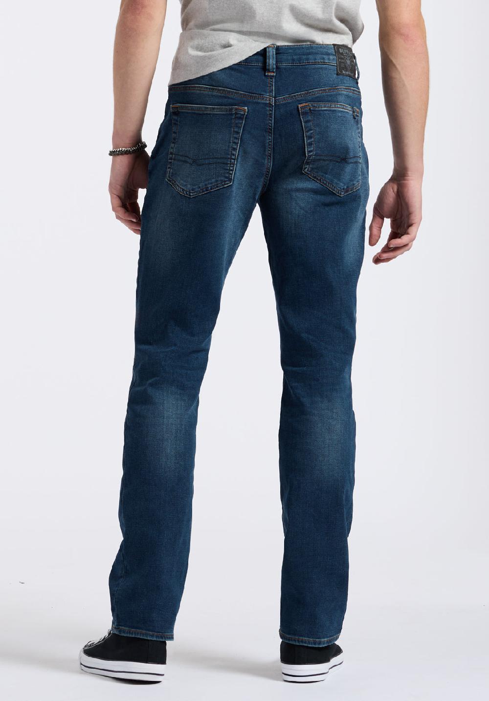 Buffalo David Bitton Straight Six Men's Fleece Jeans In Dark Sanded Blue