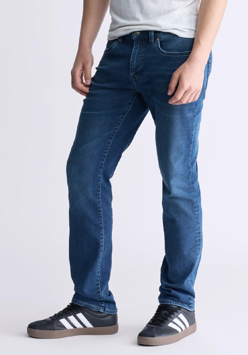 Buffalo David Bitton Straight Six Men's Fleece Jeans Whiskered Indigo