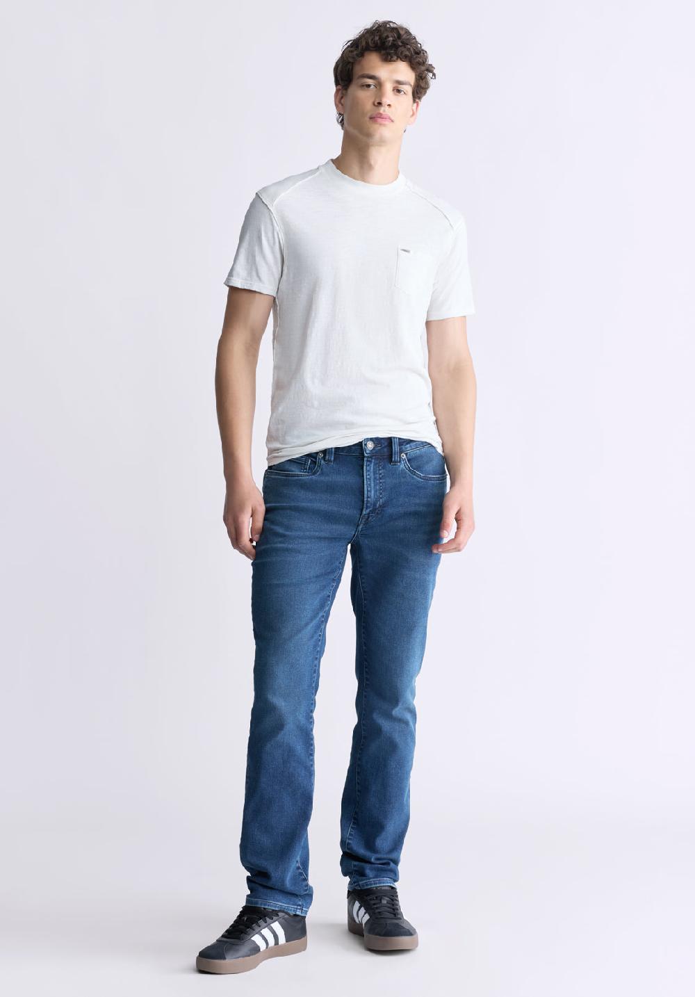 Buffalo David Bitton Straight Six Men's Fleece Jeans Whiskered Indigo