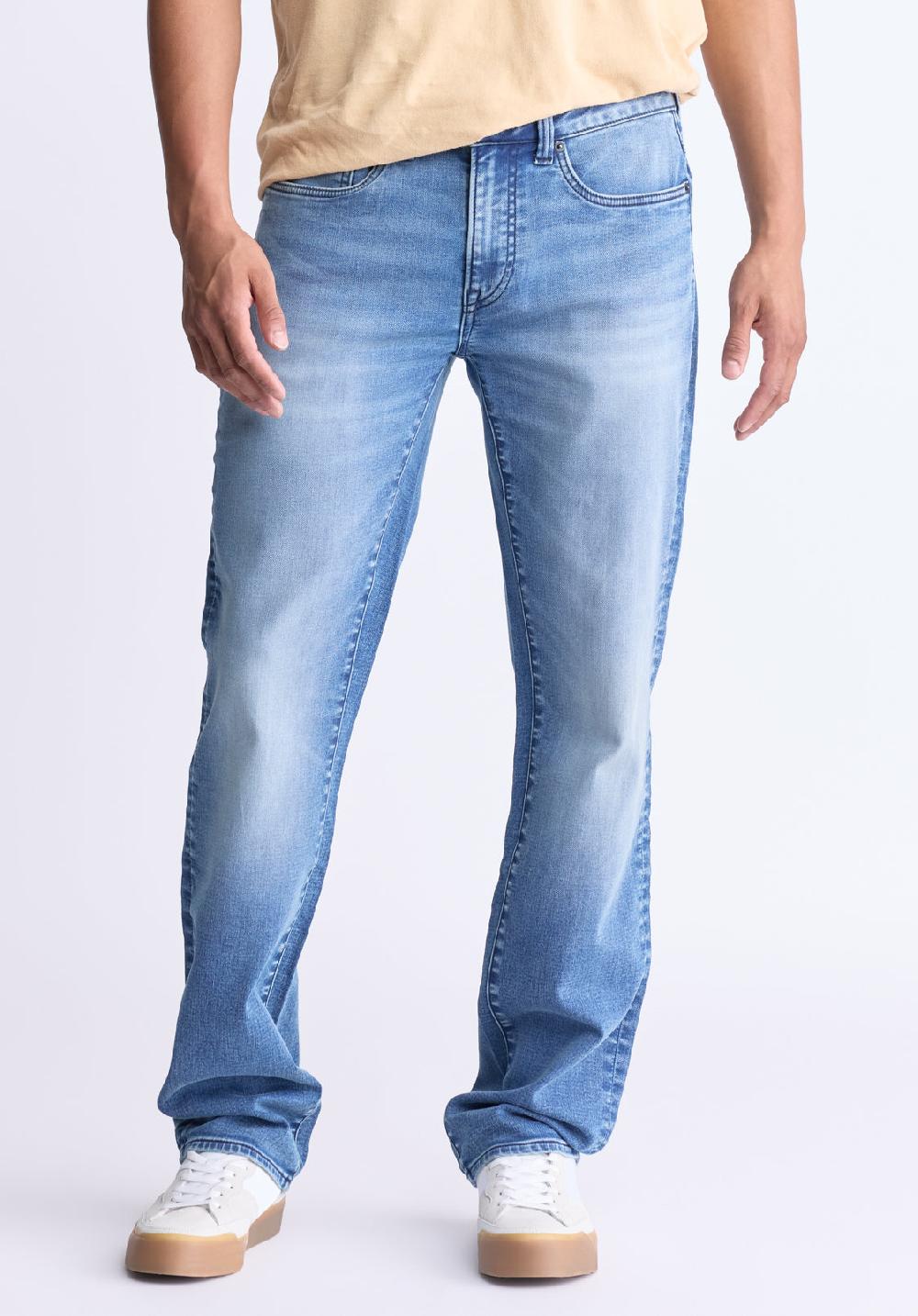 buffalo david bitton Straight Six Men's Freedom Flex Jeans Crinkled blue
