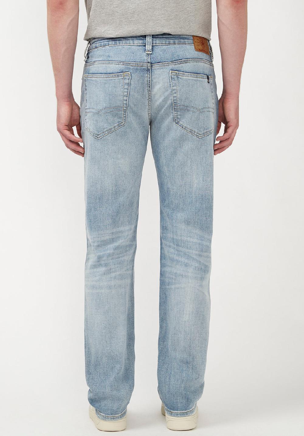 Buffalo David Bitton Straight Six Men's Jeans In Crinkled Light Blue