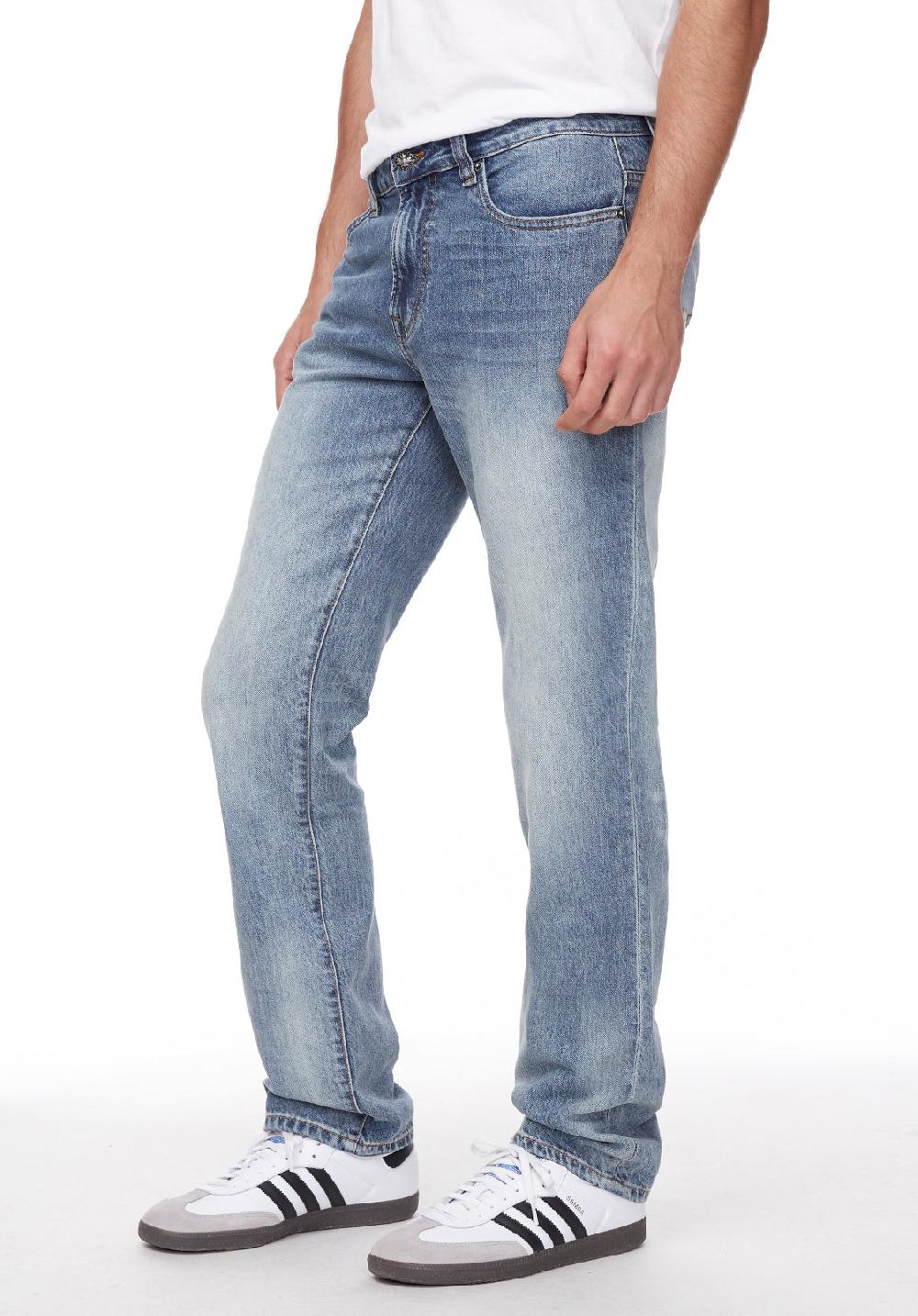 Buffalo David Bitton Straight Six Men's Jeans In Sanded And Contrasted Blue