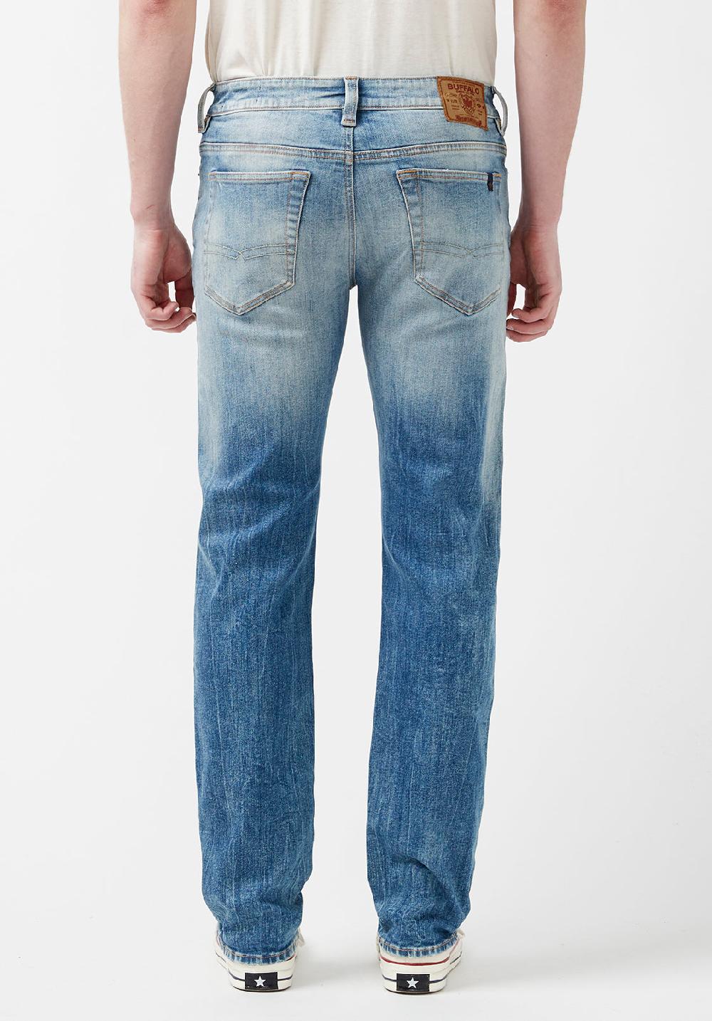 Buffalo David Bitton Straight Six Men’s Jeans In Veined And Contrasted