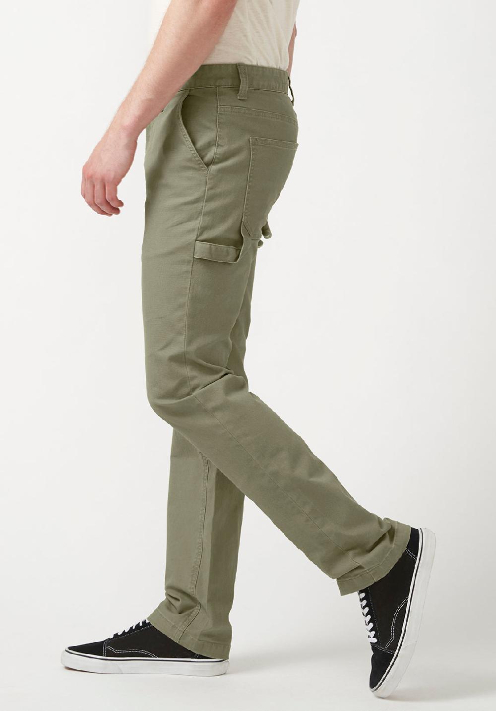 Buffalo David Bitton Straight Six Olive Green Men's Carpenter Pants
