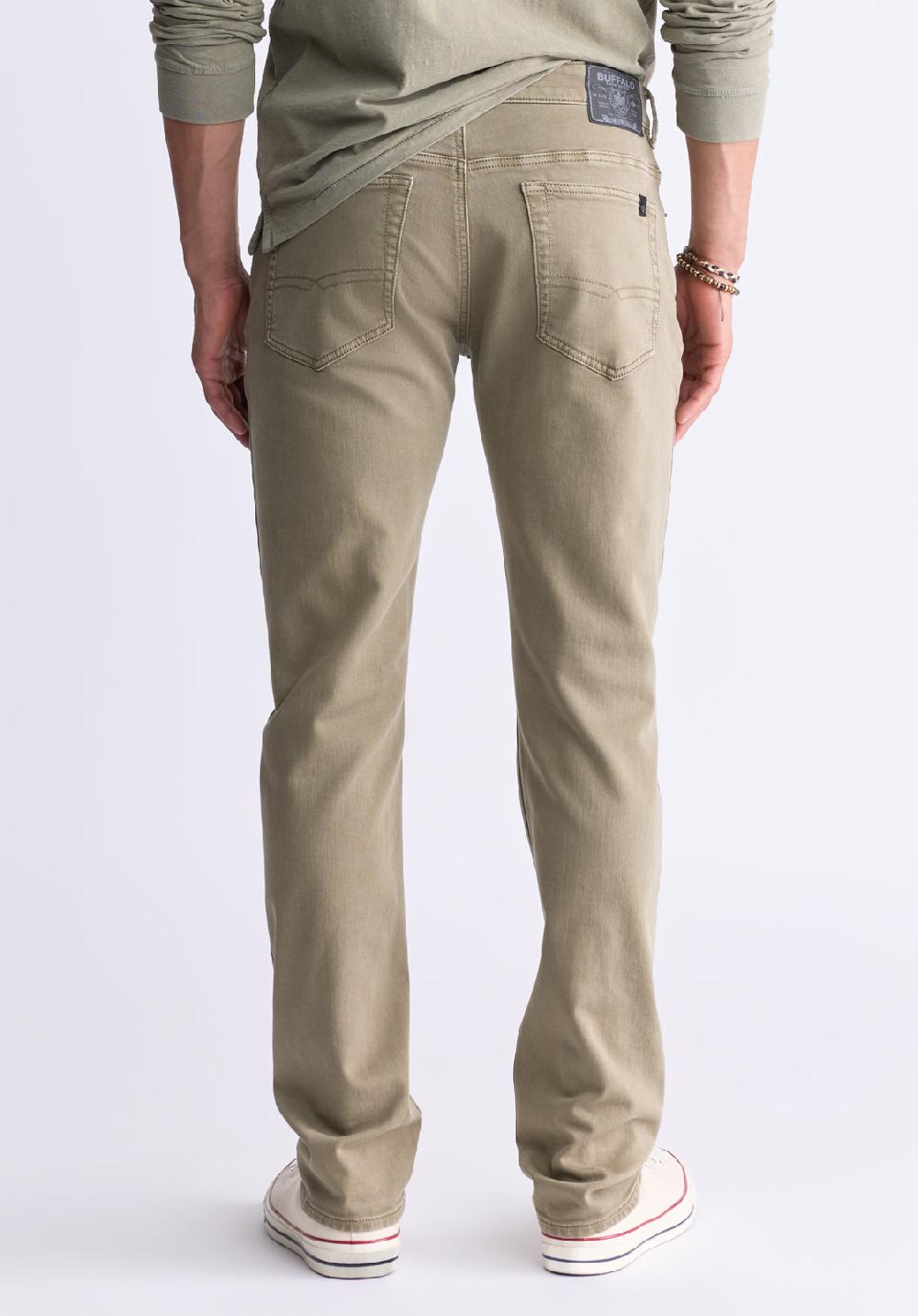 Buffalo David Bitton Straight Six Olive Green Men's Fleece Canvas Pants