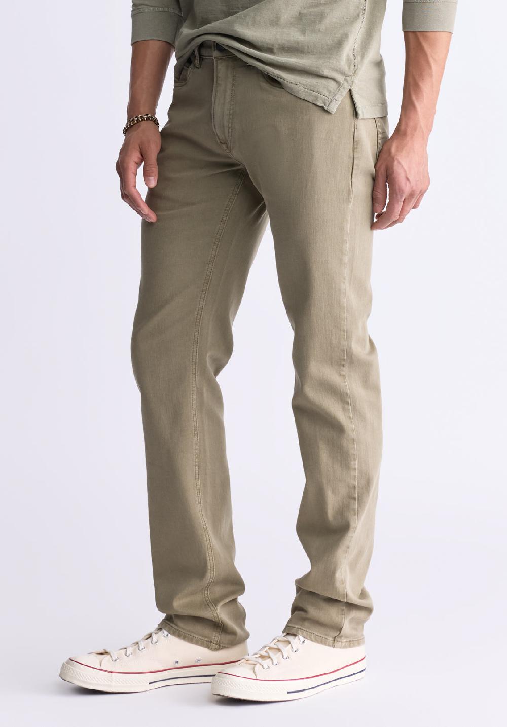 Buffalo David Bitton Straight Six Olive Green Men's Fleece Canvas Pants