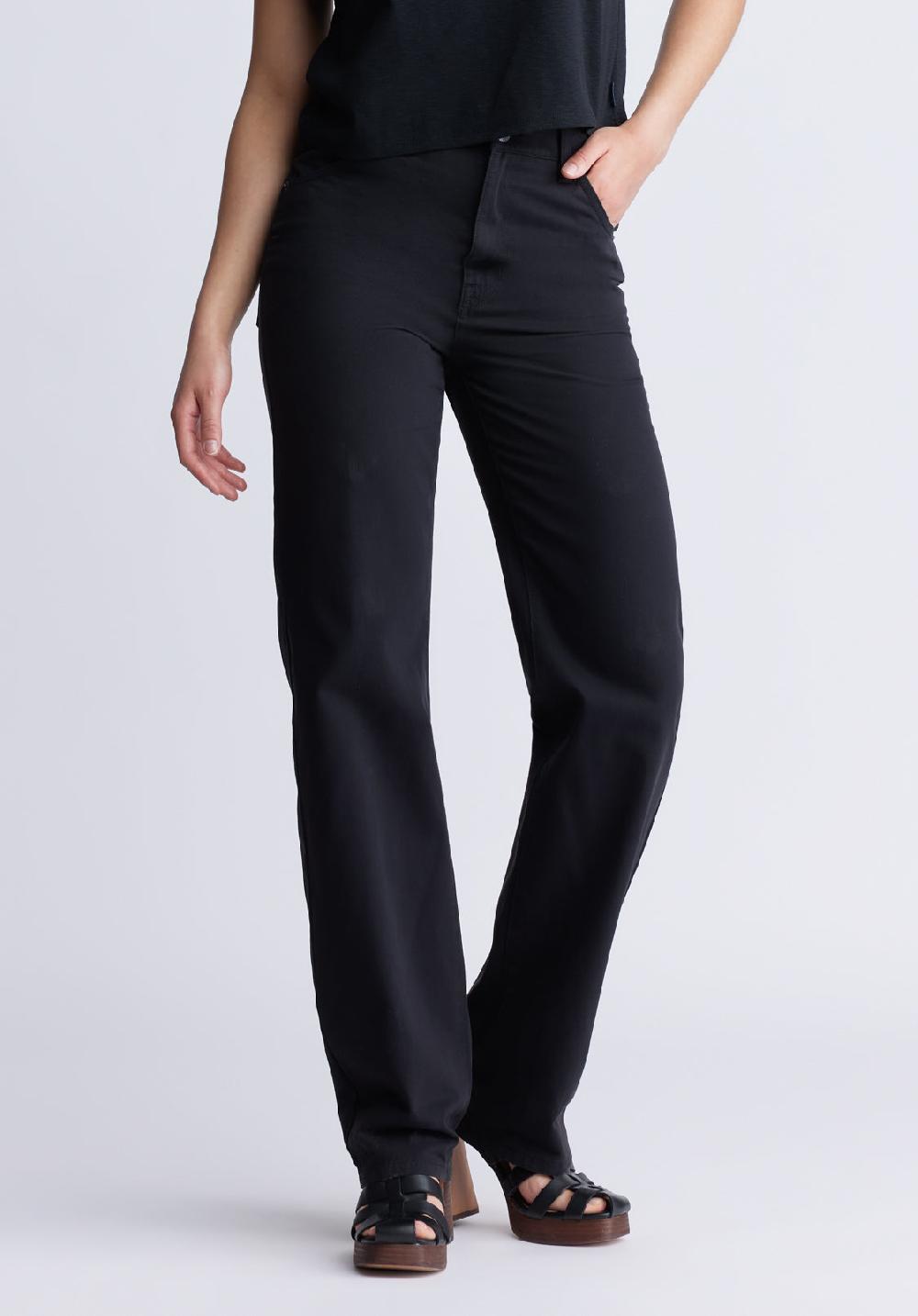 buffalo david bitton Super High-Rise Loose Straight Jane Women's Pants Black