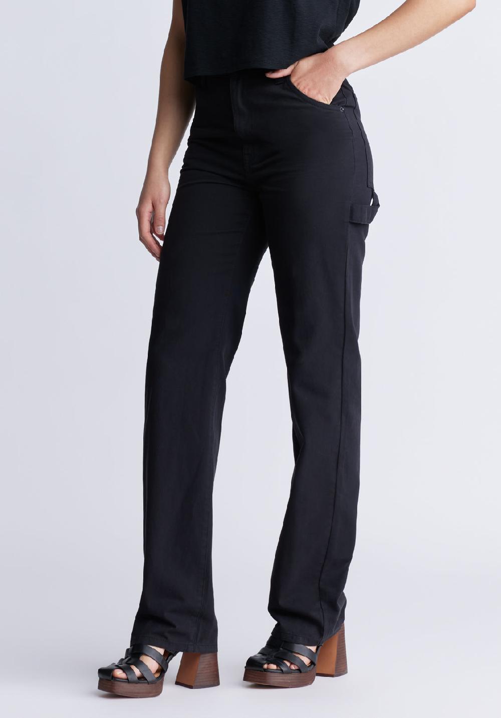 Buffalo David Bitton Super High-Rise Loose Straight Jane Women's Pants Black