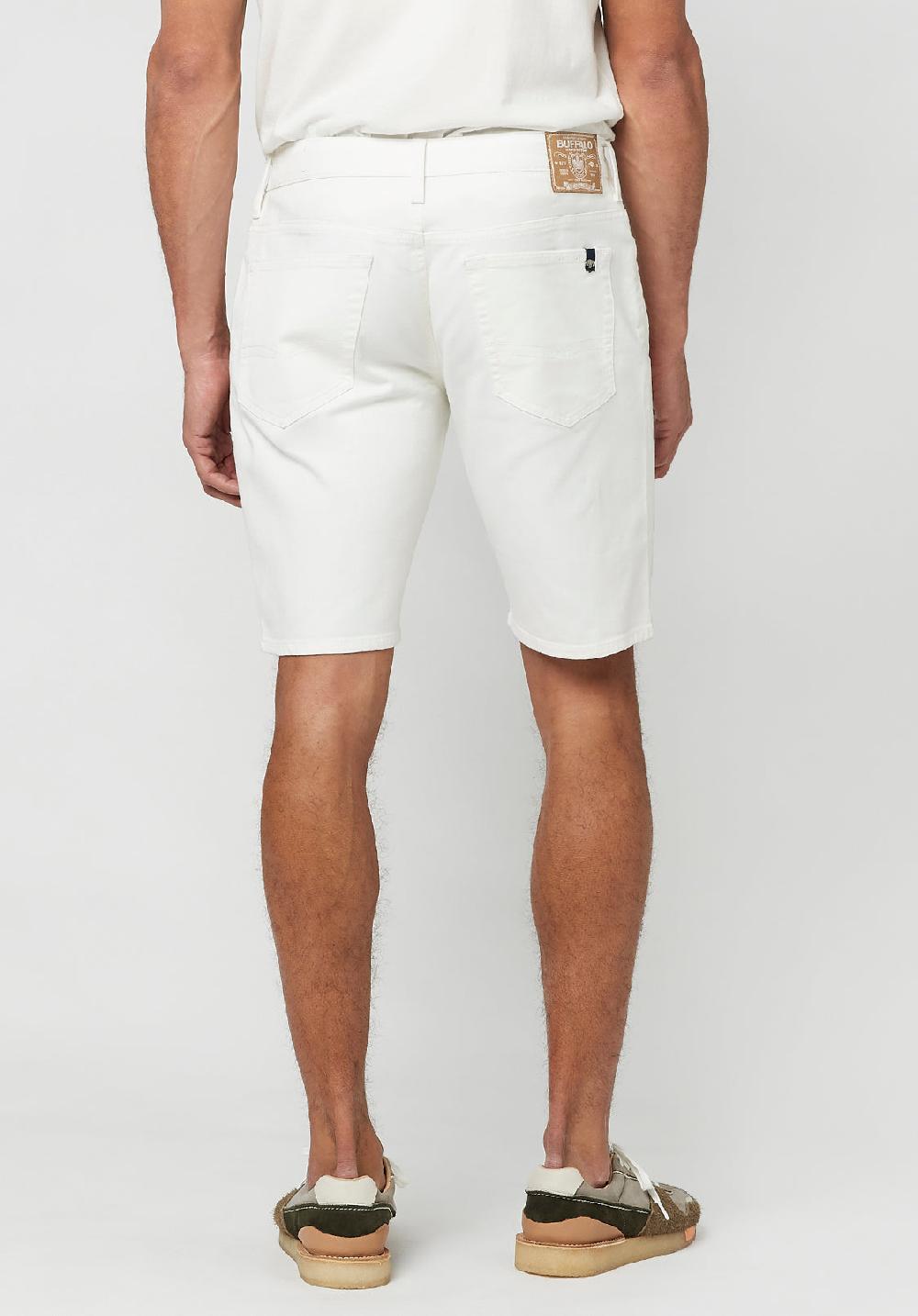 Buffalo David Bitton Super Stretch Slim Parker Men's Shorts In White Rinse