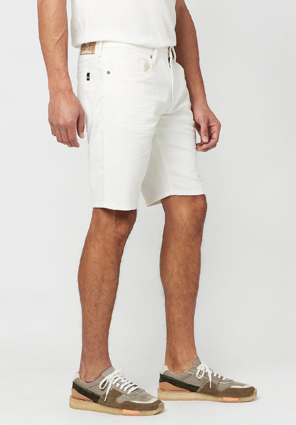 Buffalo David Bitton Super Stretch Slim Parker Men's Shorts In White Rinse