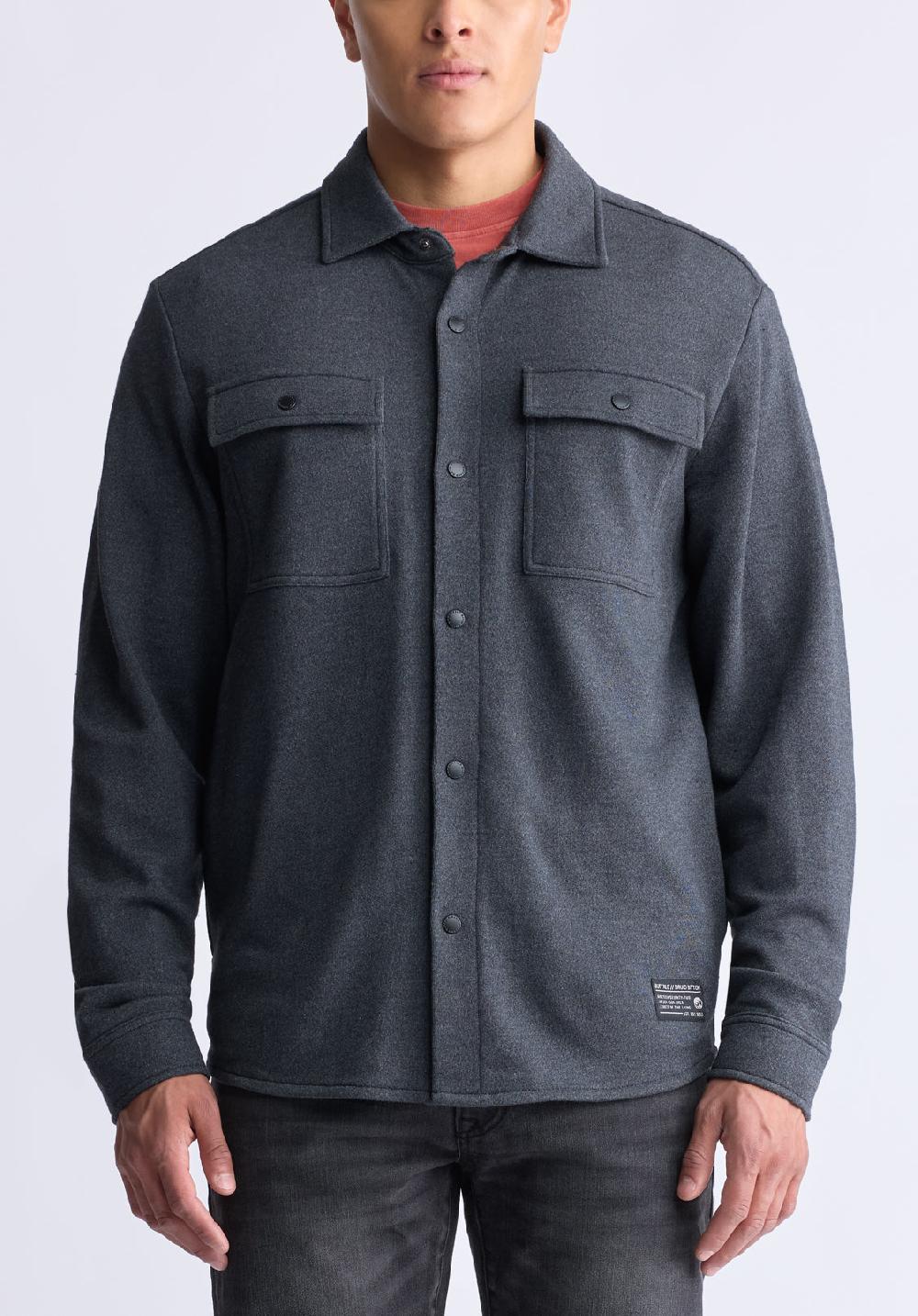 buffalo david bitton Surchemise légère boutonnée Fabion pour hommes gris - BPM14114