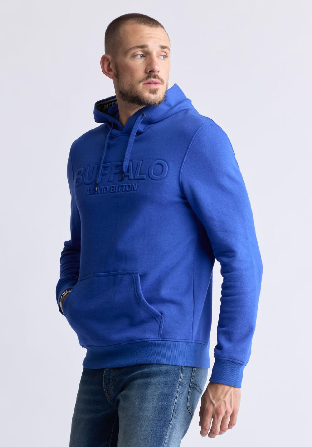 Buffalo David Bitton Sweat à Capuche Avec Logo Embossé Fadol Pour Hommes Bleu - BPM13610V