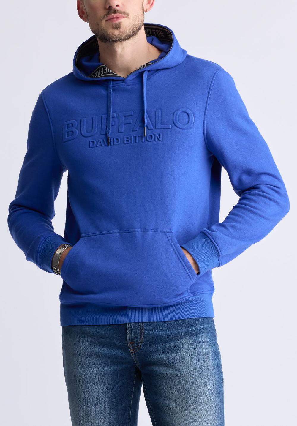 buffalo david bitton Sweat à capuche avec logo embossé Fadol pour hommes bleu - BPM13610V