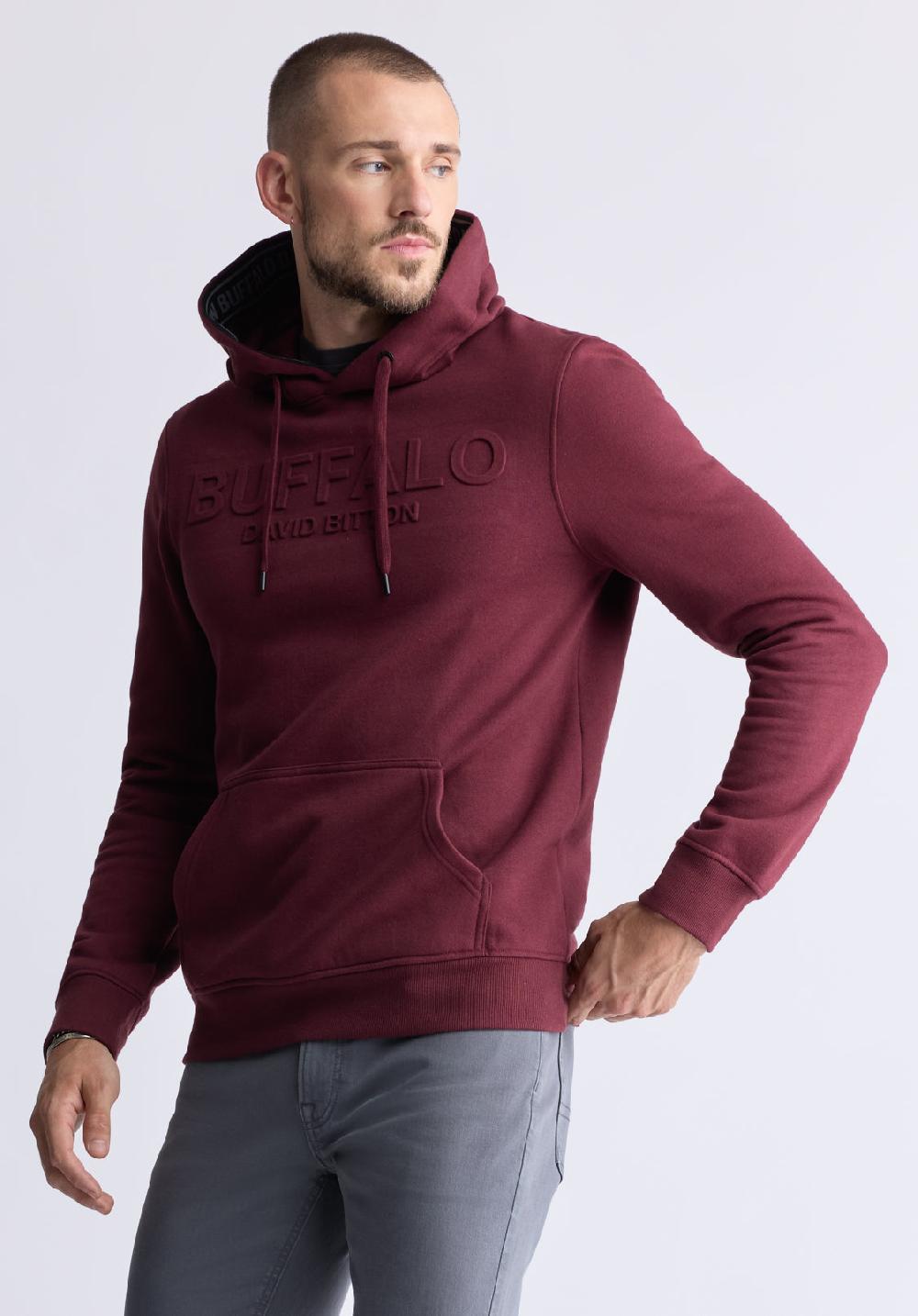 Buffalo David Bitton Sweat à Capuche Avec Logo Embossé Fadol Pour Hommes Rouge - BPM13610V