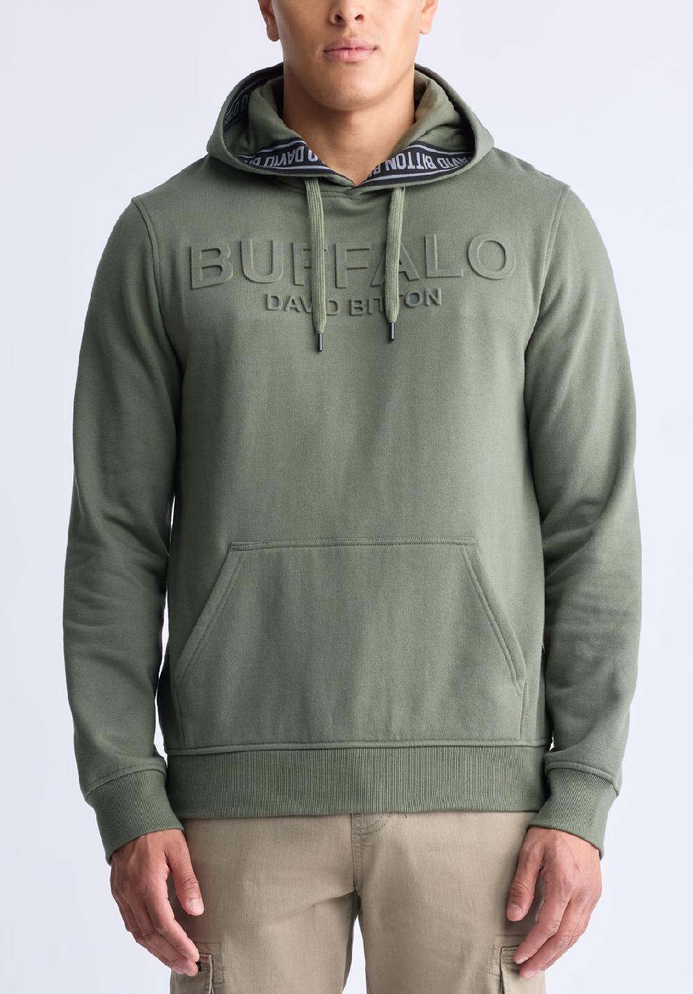buffalo david bitton Sweat à capuche avec logo embossé Fadol pour hommes vert - BPM13610V
