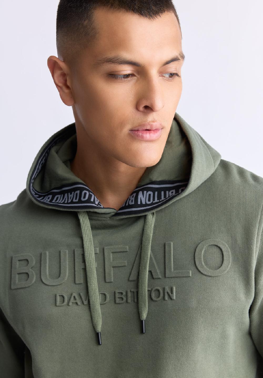Buffalo David Bitton Sweat à Capuche Avec Logo Embossé Fadol Pour Hommes Vert - BPM13610V