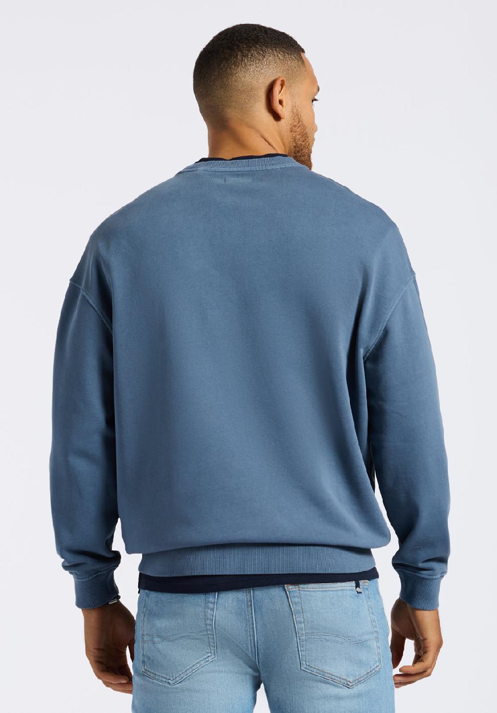 Buffalo David Bitton Sweat-shirt Col Rond Décontracté Pour Homme Famke Bleu Mirage