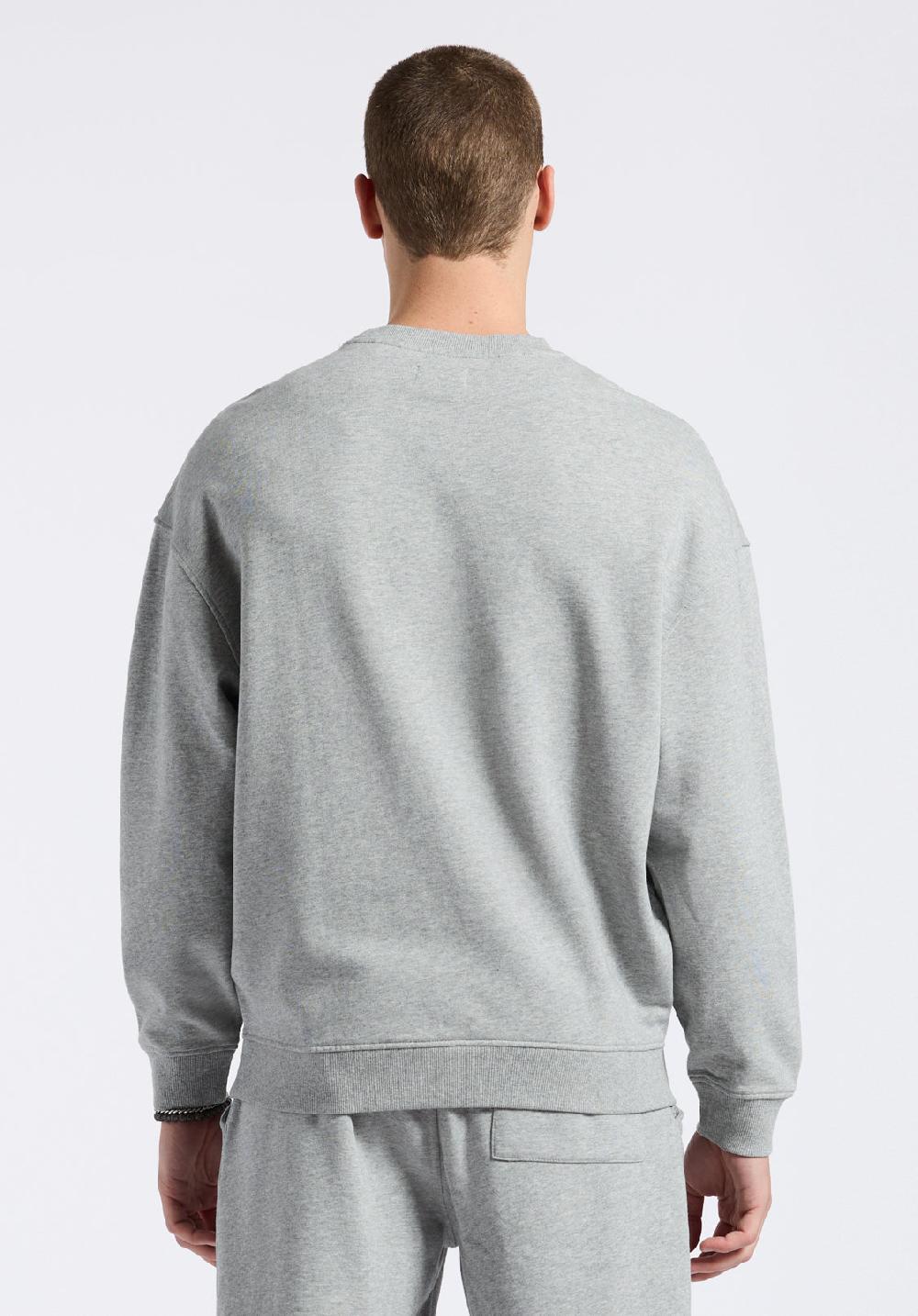 Buffalo David Bitton Sweat-shirt Col Rond Décontracté Pour Homme Famke Gris Chiné