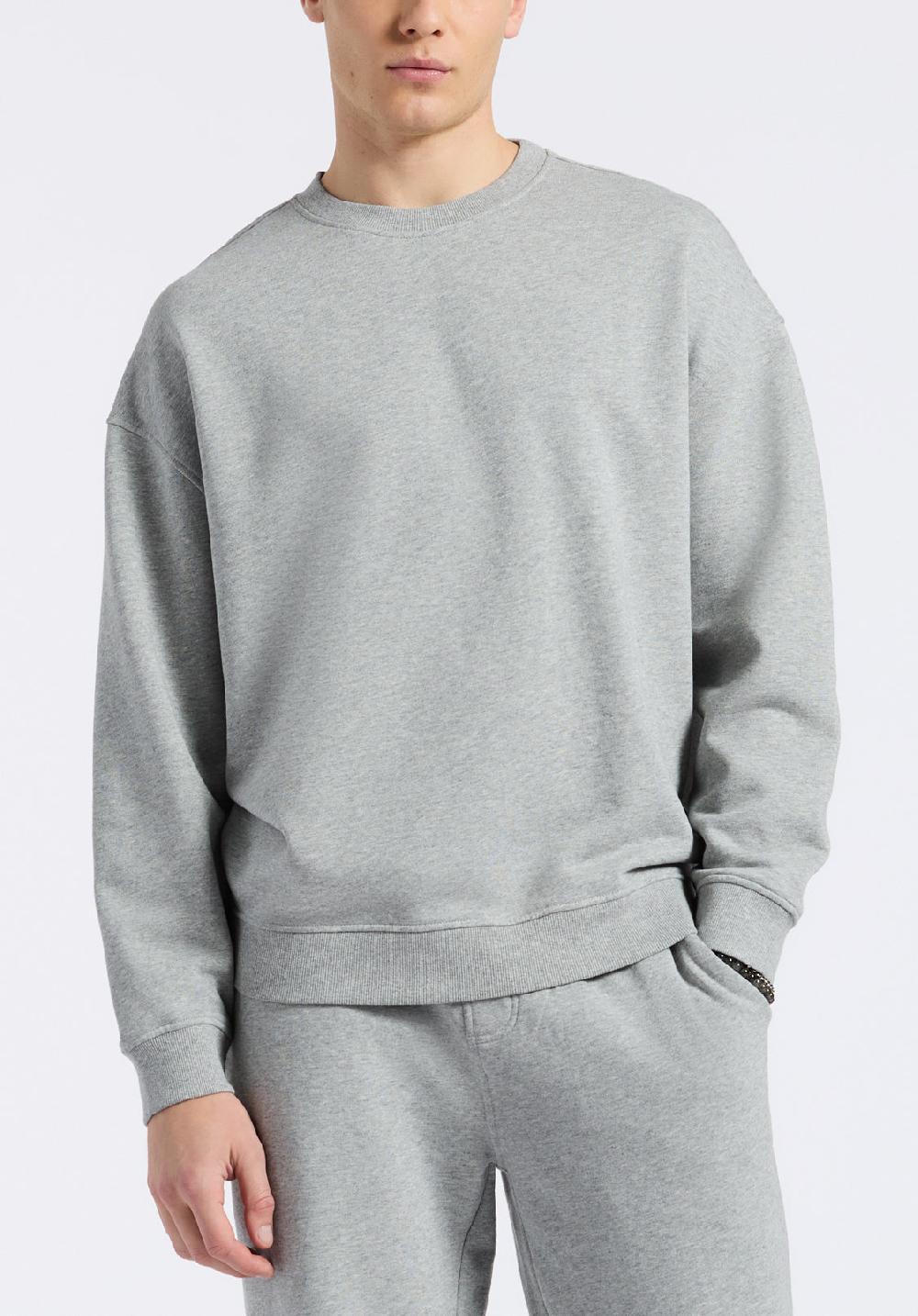 buffalo david bitton Sweat-shirt col rond décontracté pour homme Famke Gris chiné