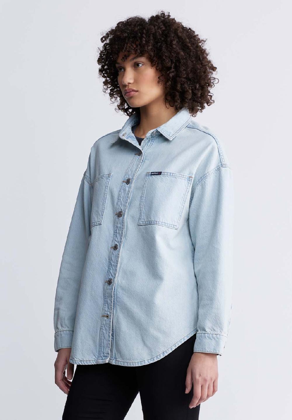 Buffalo David Bitton Sydney Women's Shirt Jacket In Vintage Blue