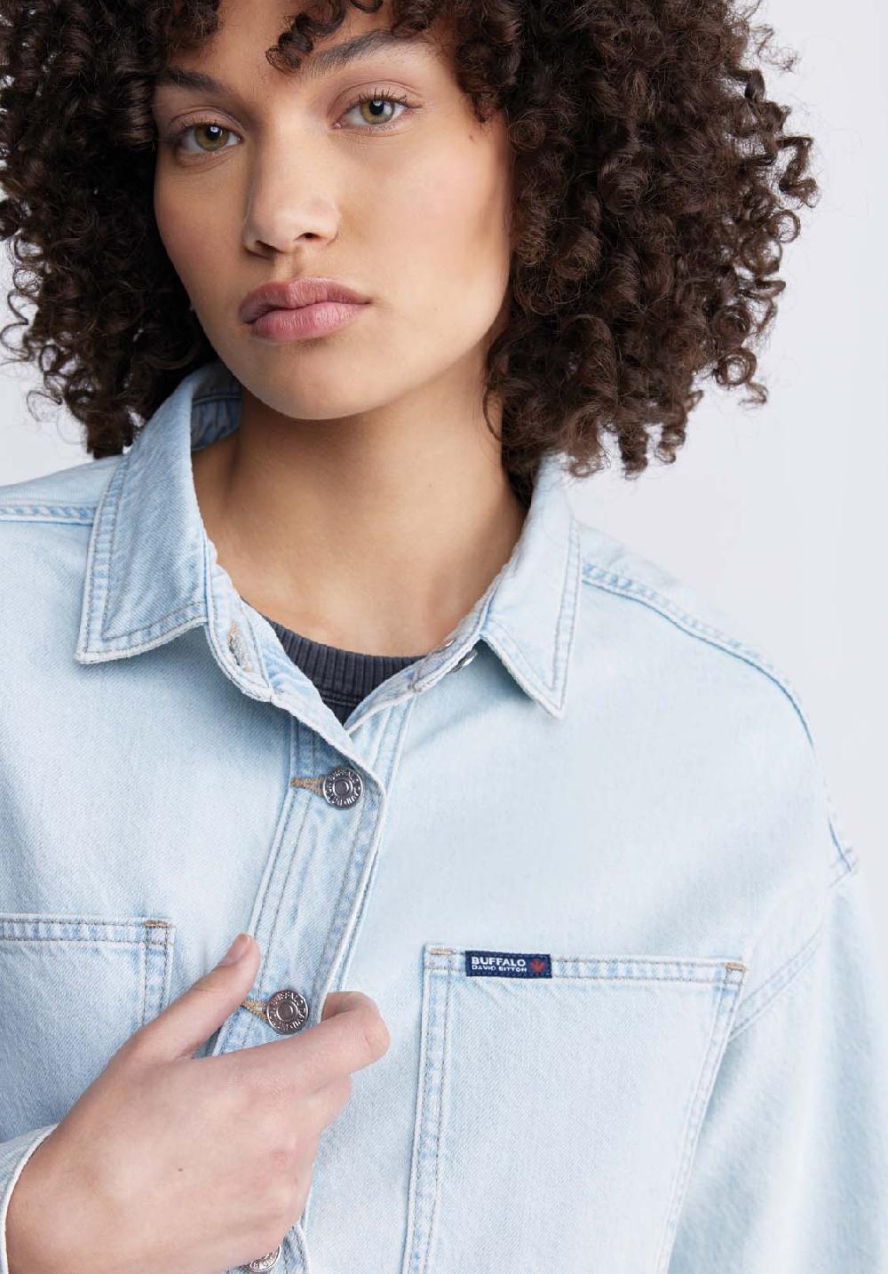Buffalo David Bitton Sydney Women's Shirt Jacket In Vintage Blue