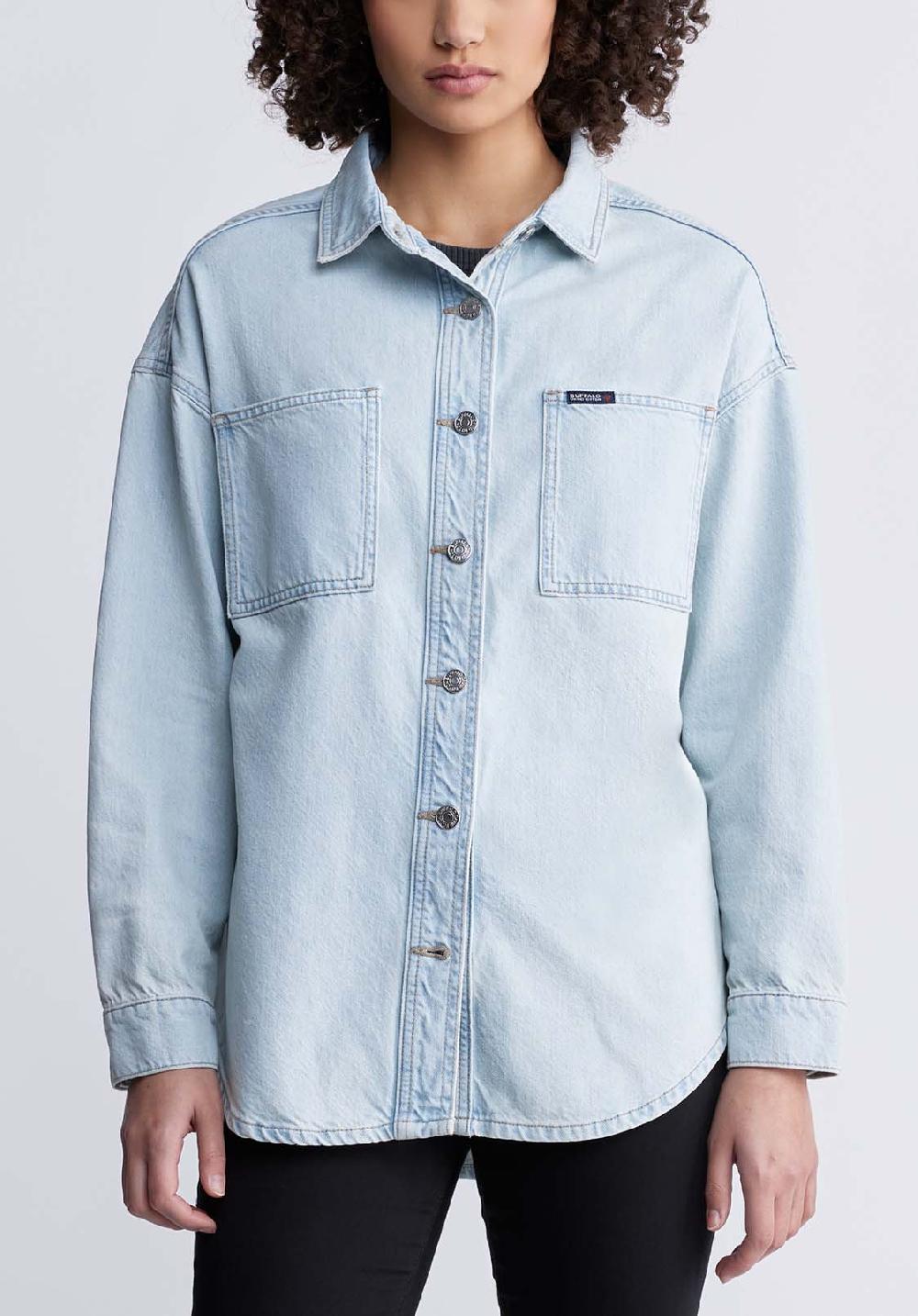 buffalo david bitton Sydney Women's Shirt Jacket in Vintage blue