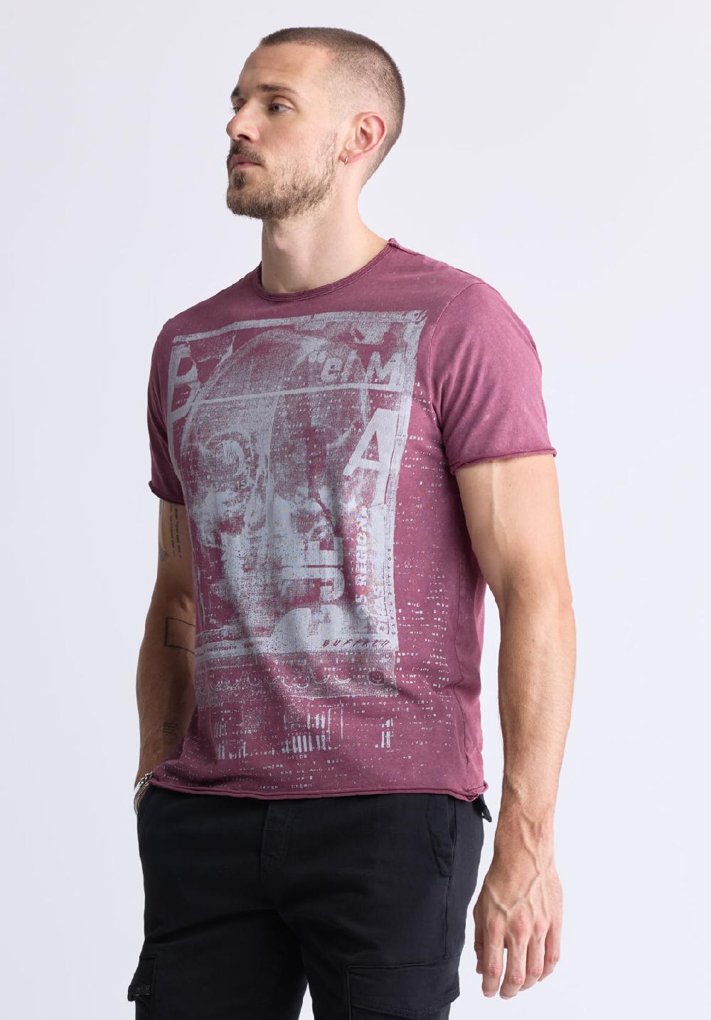 Buffalo David Bitton T-shirt à Manches Courtes Avec Imprimé Tusha Pour Hommes Violet - BM2