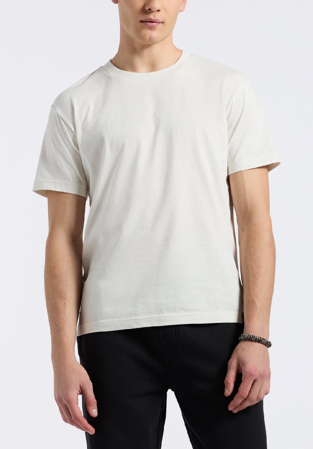 buffalo david bitton T-shirt col rond en jersey à manches courtes pour homme Kanto blanc