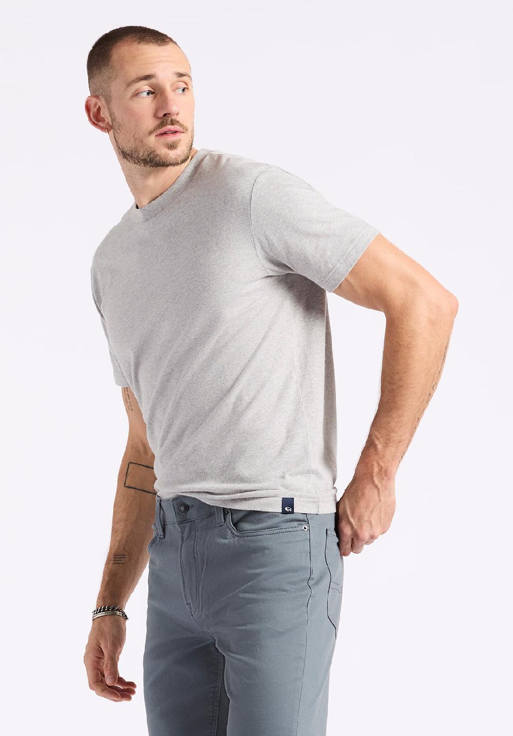 Buffalo David Bitton T-shirt Col Rond En Jersey à Manches Courtes Pour Homme Kanto Gris Chiné