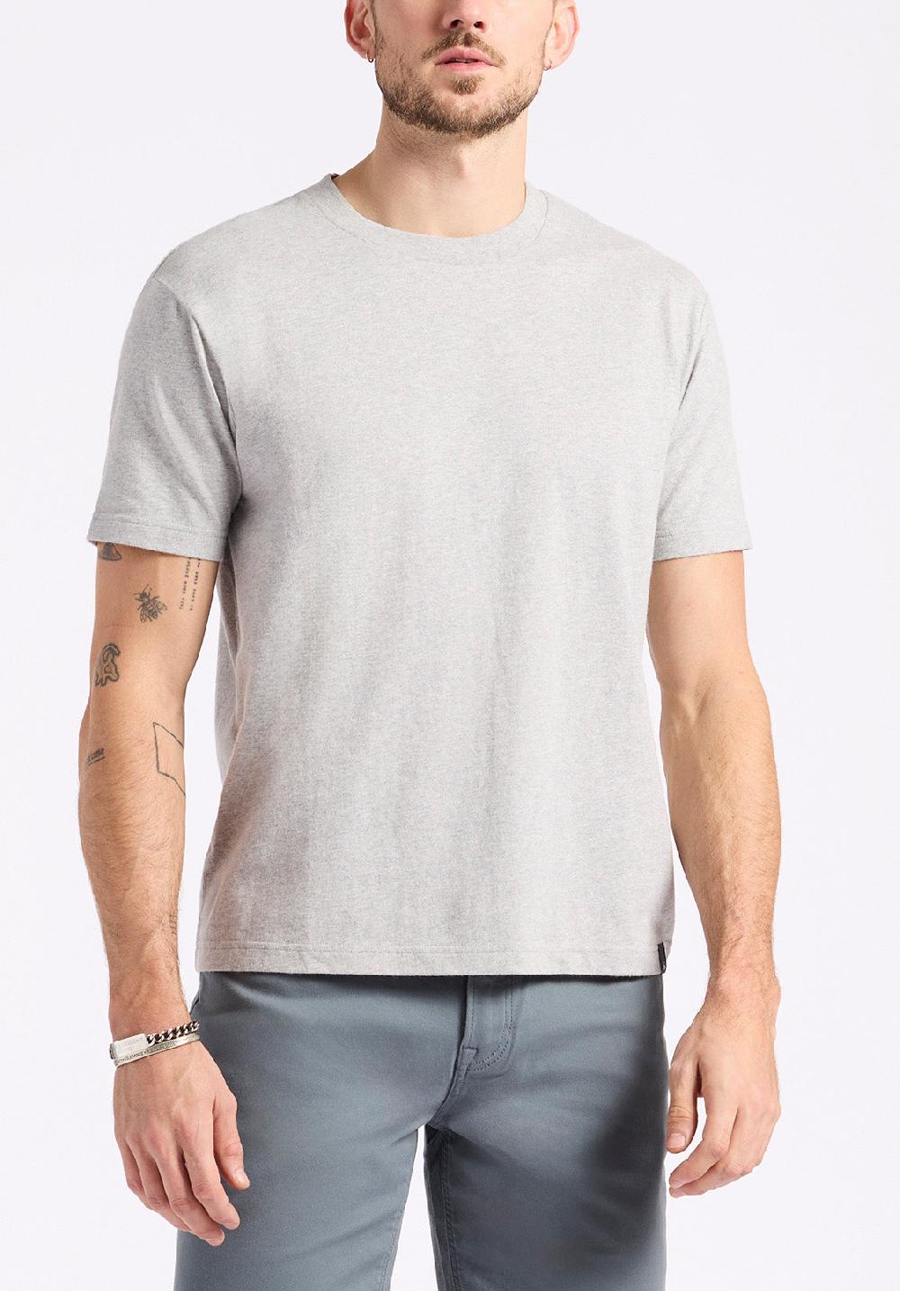 buffalo david bitton T-shirt col rond en jersey à manches courtes pour homme Kanto Gris chiné