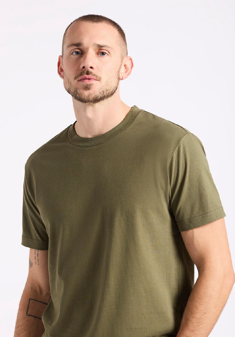 Buffalo David Bitton T-shirt Col Rond En Jersey à Manches Courtes Pour Homme Kanto Vert Fougère