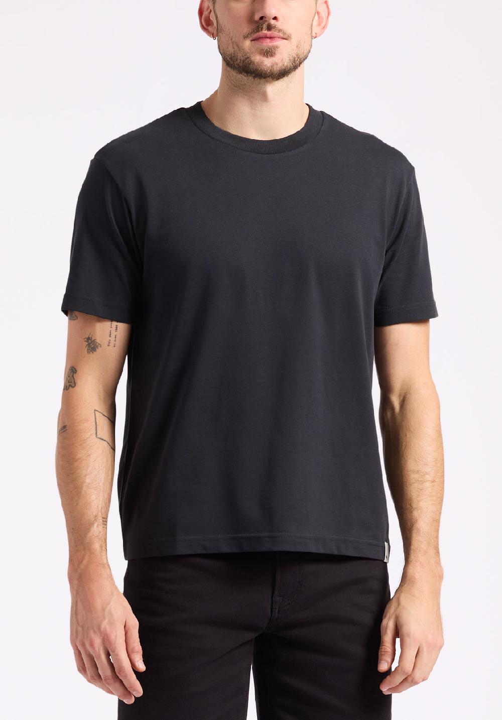 buffalo david bitton T-shirt col rond en jersey à manches courtes pour homme Kanto Noir