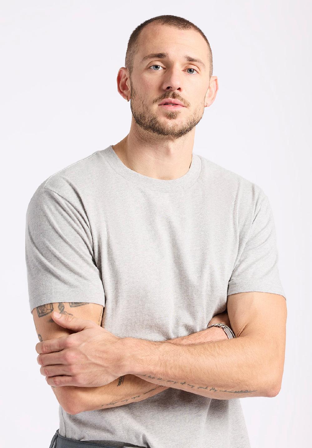 Buffalo David Bitton T-shirt Col Rond En Jersey à Manches Courtes Pour Homme Kanto Gris Chiné