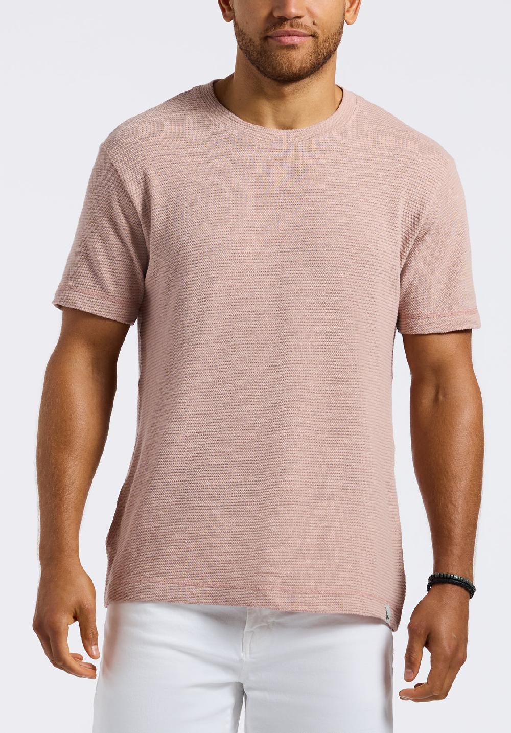 buffalo david bitton T-shirt en maille gaufrée à manches courtes pour homme Karlton Rose