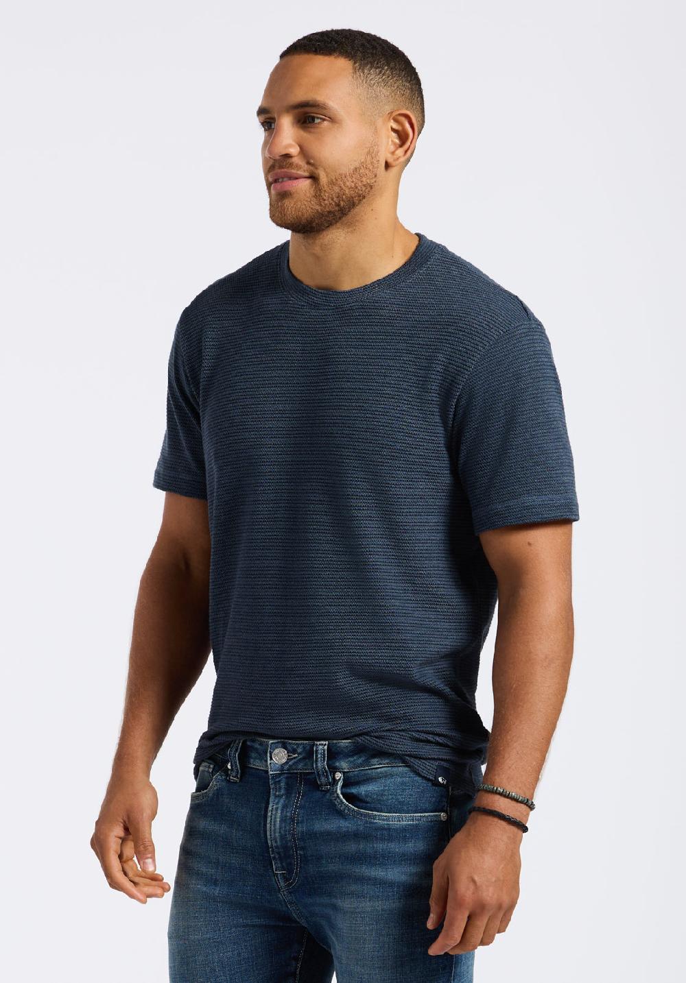 Buffalo David Bitton T-shirt En Maille Gaufrée à Manches Courtes Pour Homme Karlton Baleine