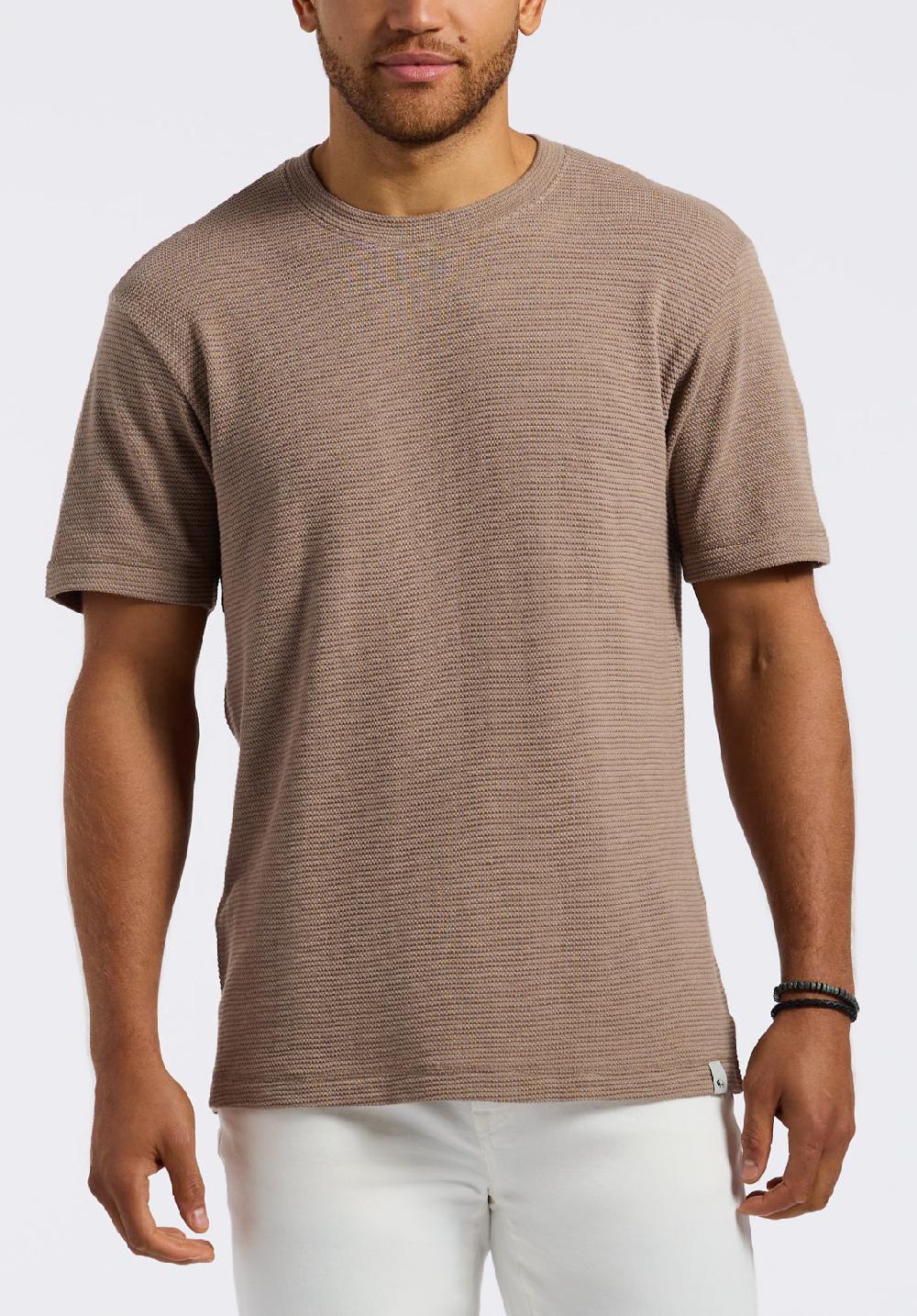 buffalo david bitton T-shirt en maille gaufrée à manches courtes pour homme Karlton Tuffet