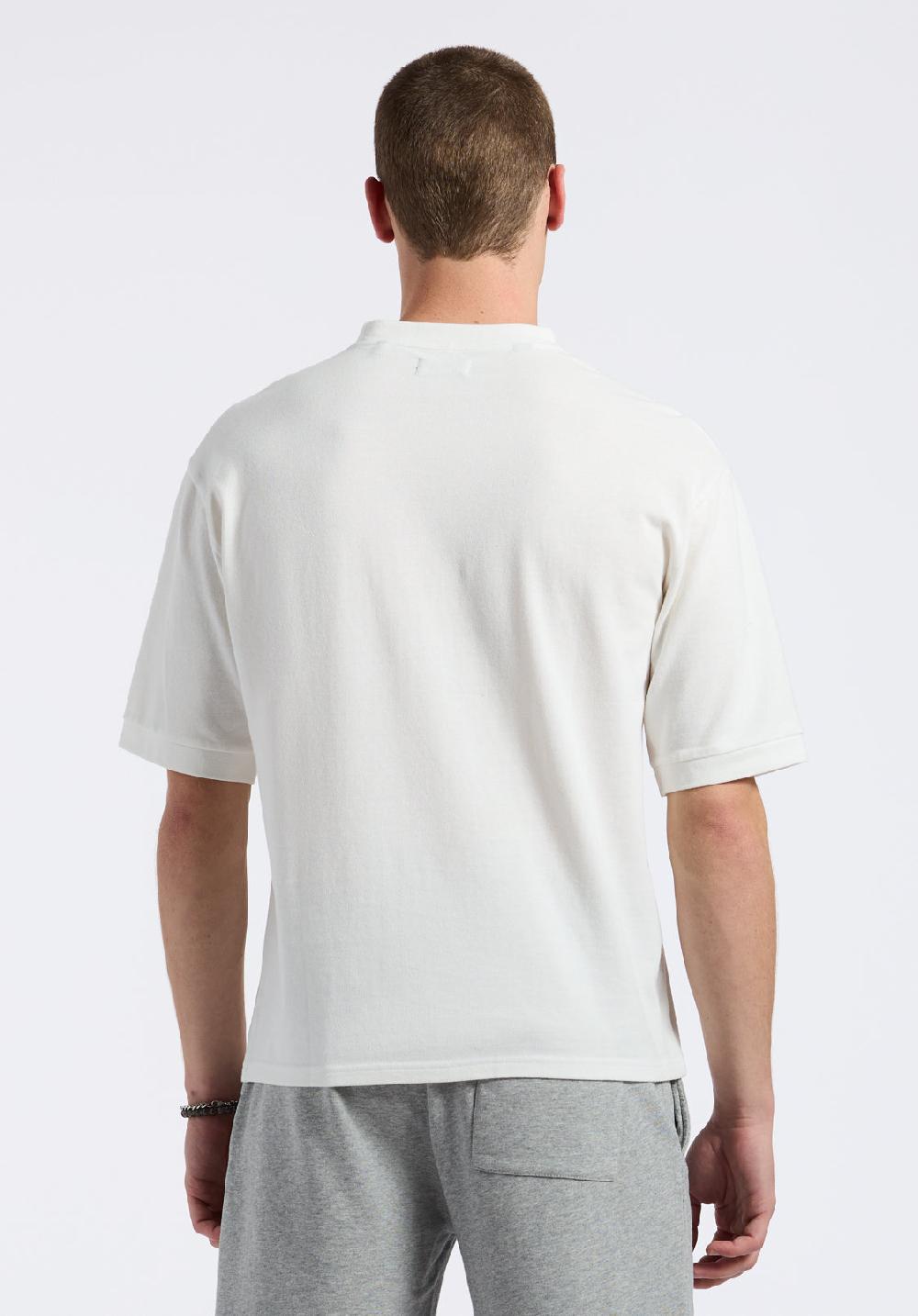 Buffalo David Bitton T-shirt En Piqué à Col Rond Coupe Décontractée Pour Homme Kinsley Blanc