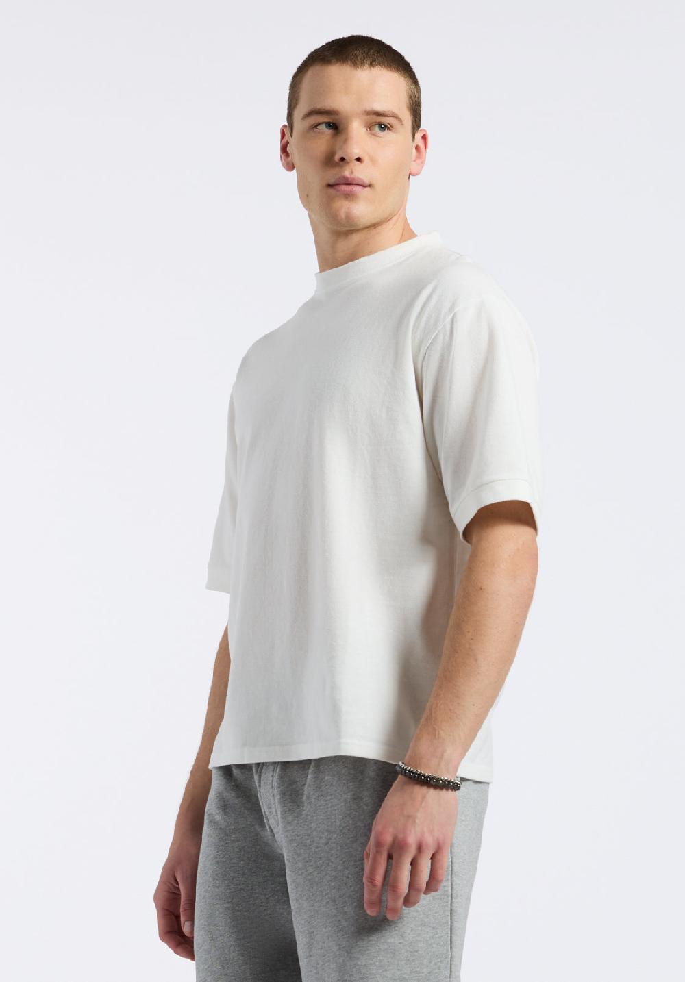 Buffalo David Bitton T-shirt En Piqué à Col Rond Coupe Décontractée Pour Homme Kinsley Blanc