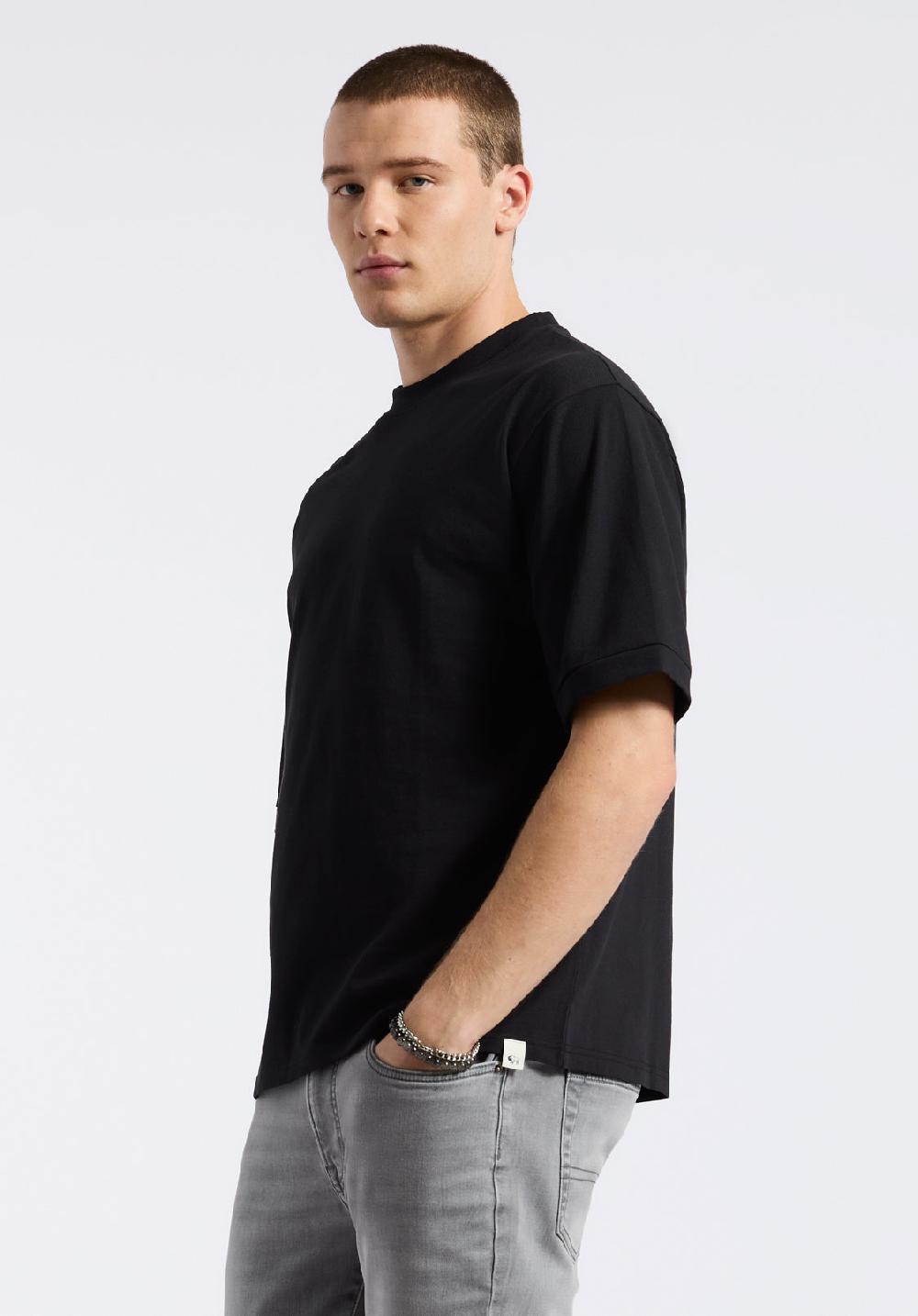 Buffalo David Bitton T-shirt En Piqué à Col Rond Coupe Décontractée Pour Homme Kinsley Noir