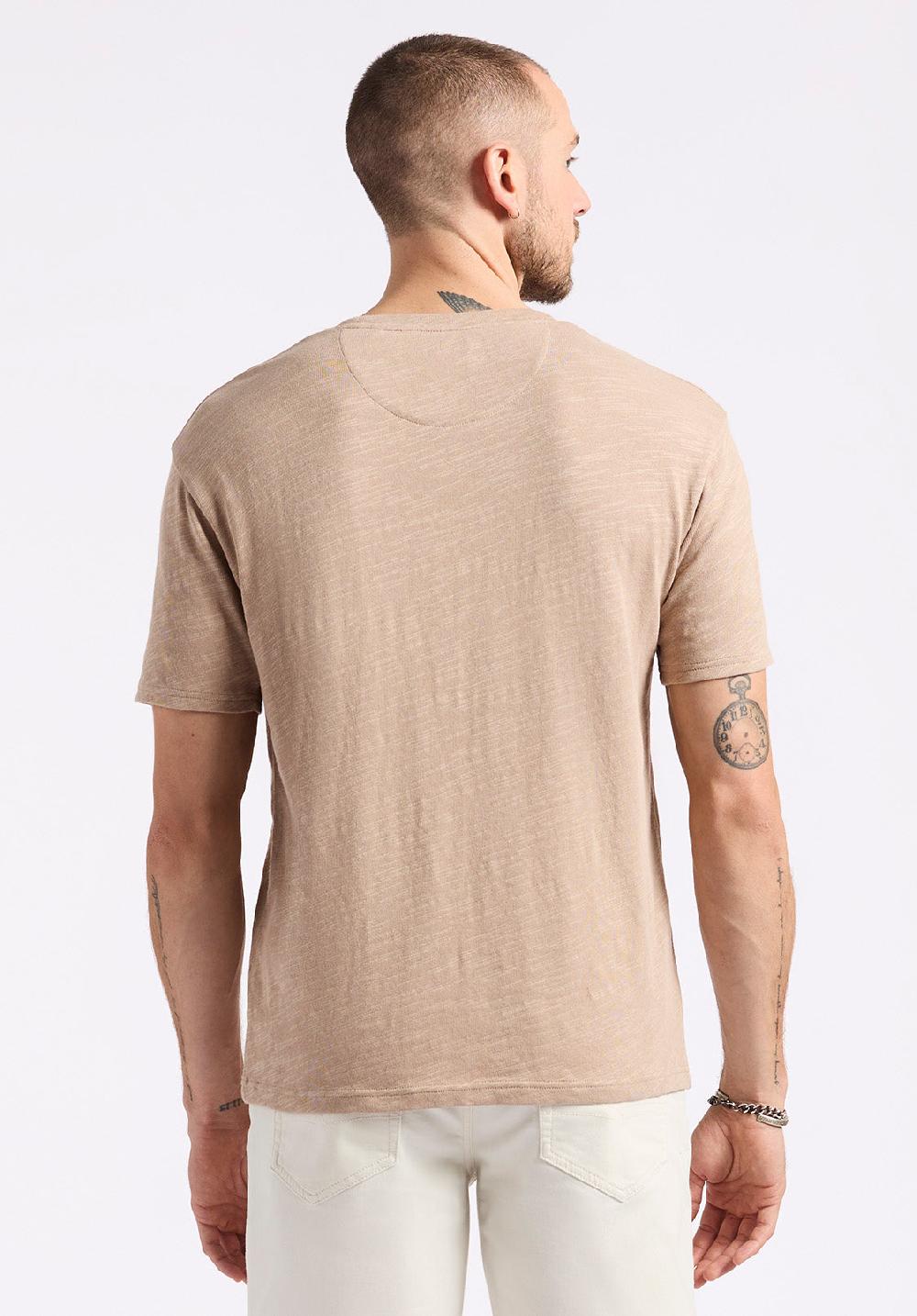 Buffalo David Bitton T-shirt En Tricot Flammé à Col Rond Avec Poche Pour Homme Kander Beige Tuffet