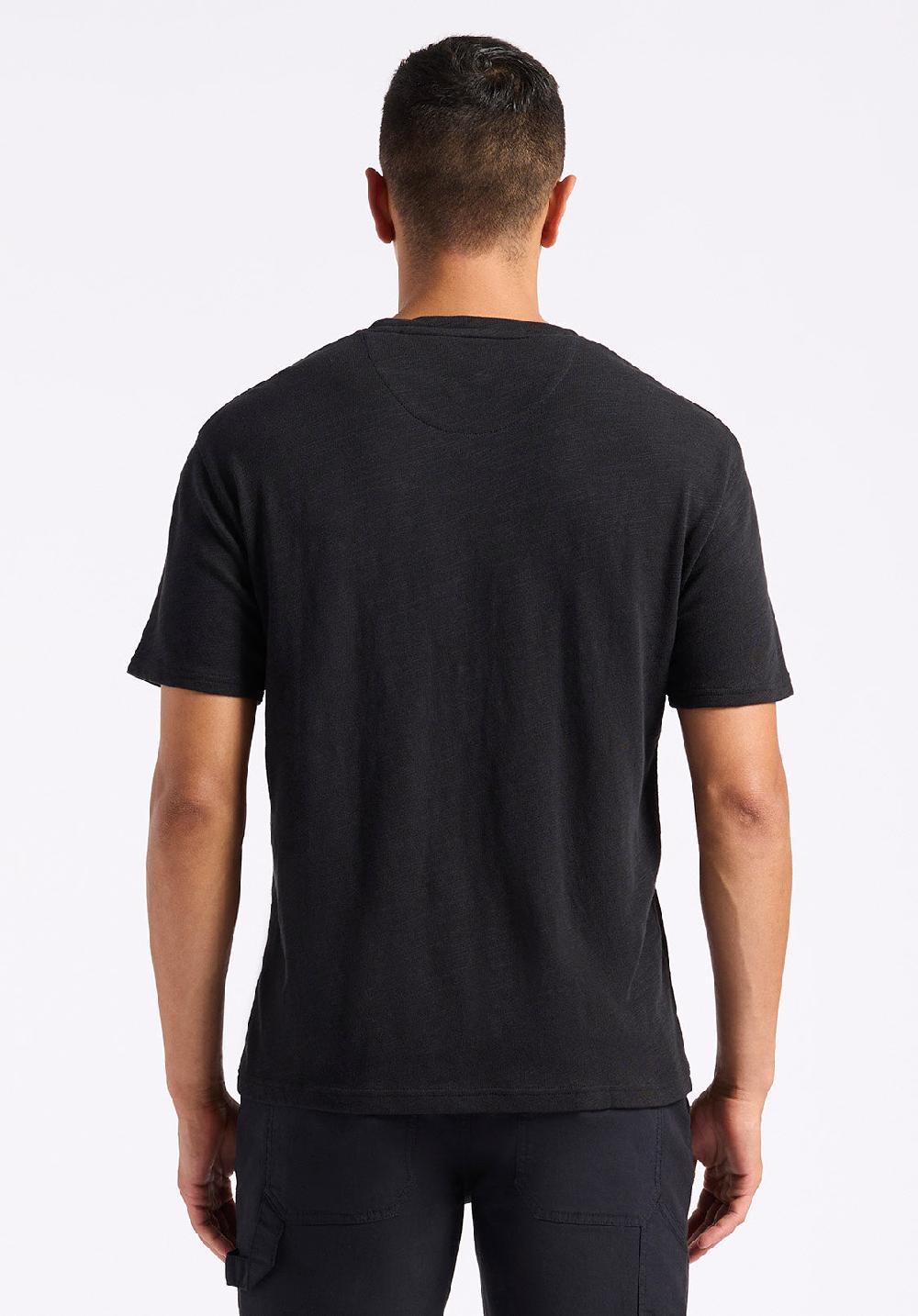 Buffalo David Bitton T-shirt En Tricot Flammé à Col Rond Avec Poche Pour Homme Kander Noir