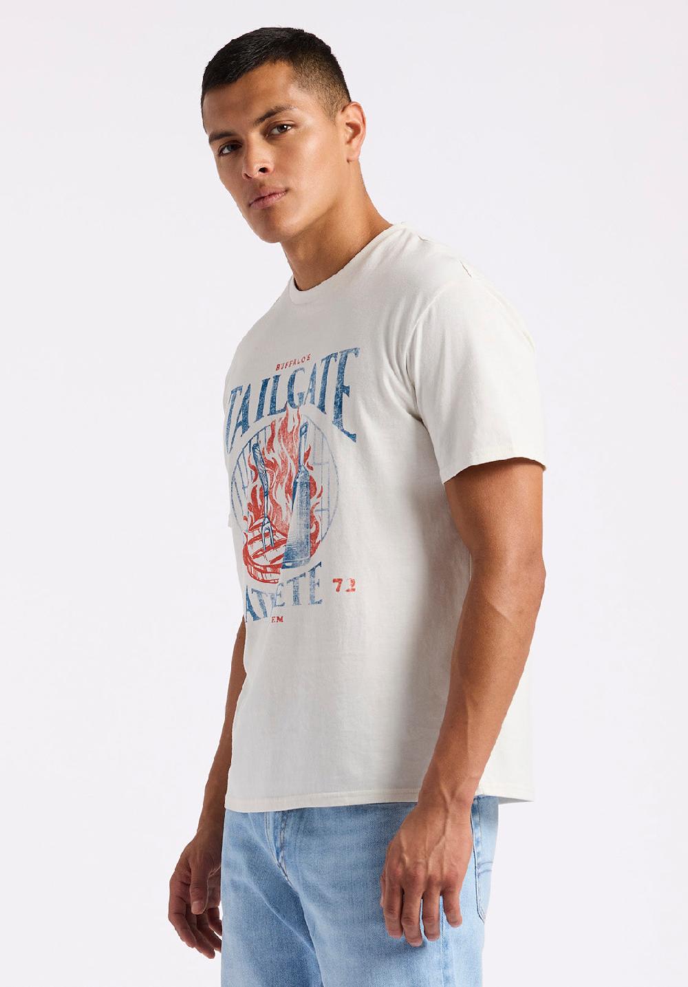 Buffalo David Bitton T-shirt Graphique Avec Imprimé Barbecue Pour Homme Tailgate Blanc