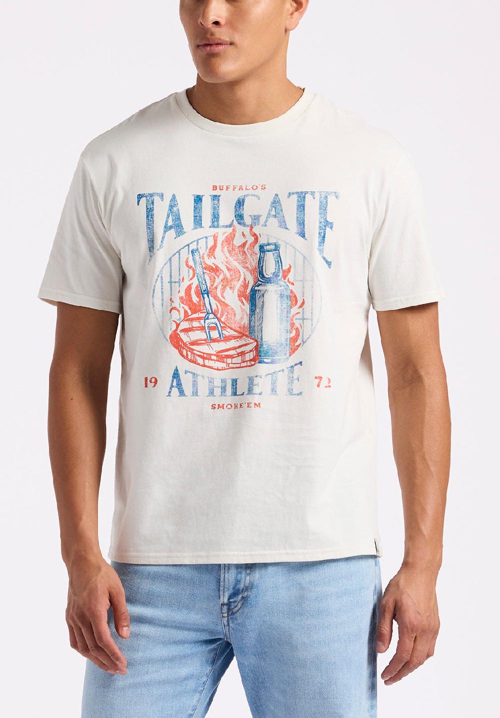 buffalo david bitton T-shirt graphique avec imprimé barbecue pour homme Tailgate Blanc