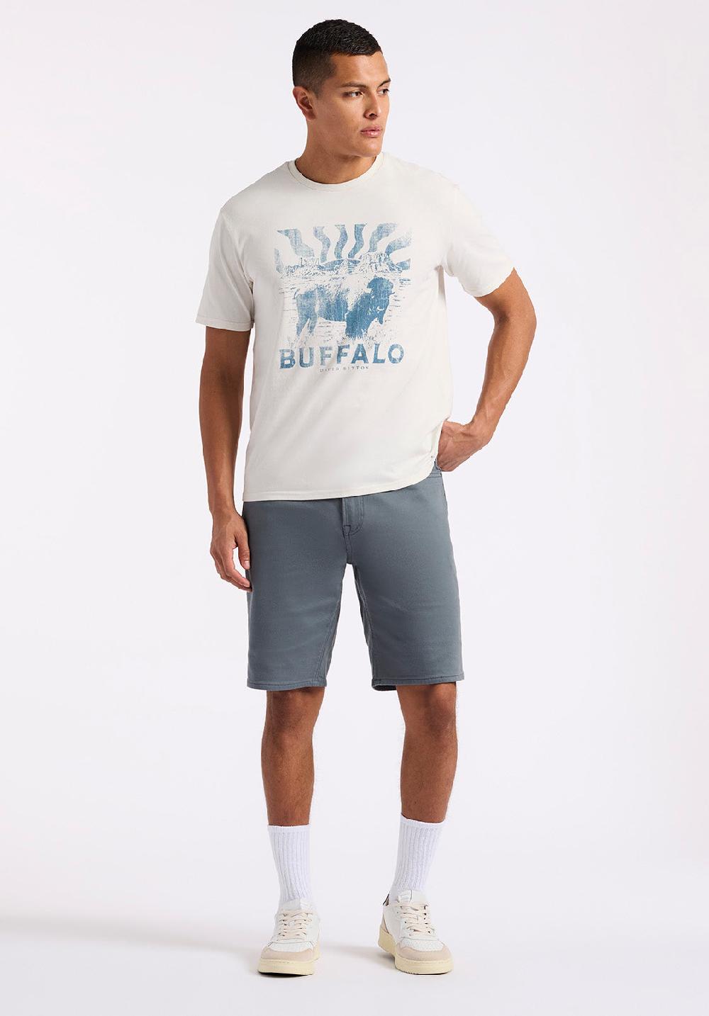 Buffalo David Bitton T-shirt Graphique Avec Imprimé Bison Pour Homme Tison Blanc