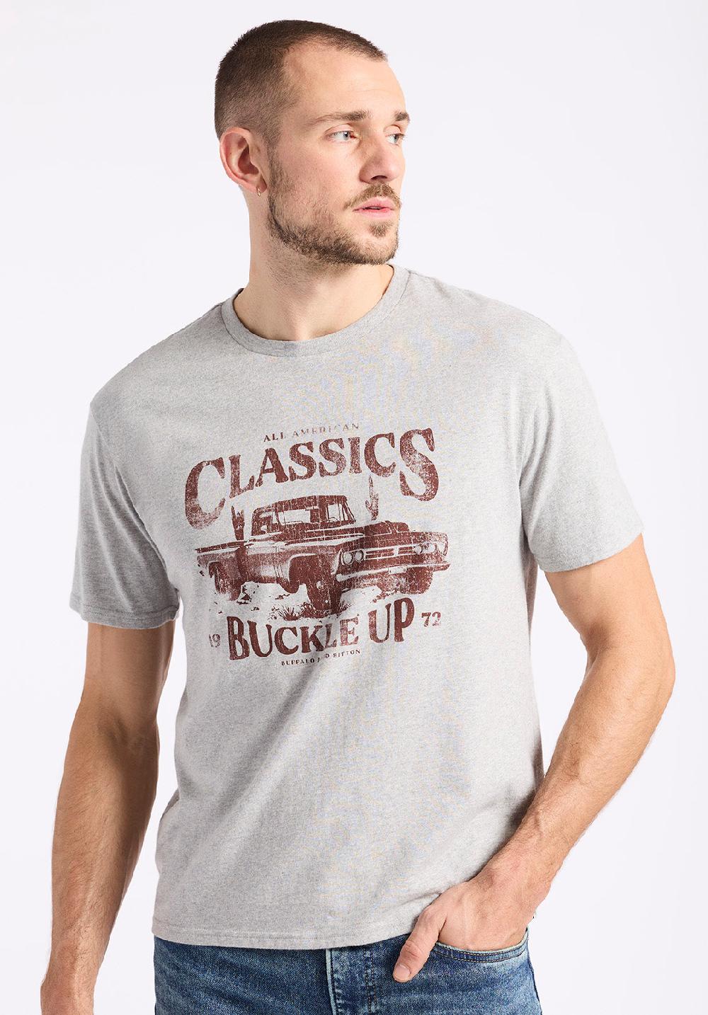 Buffalo David Bitton T-shirt Graphique Avec Imprimé Camionnette Pour Homme Trige Gris Chiné