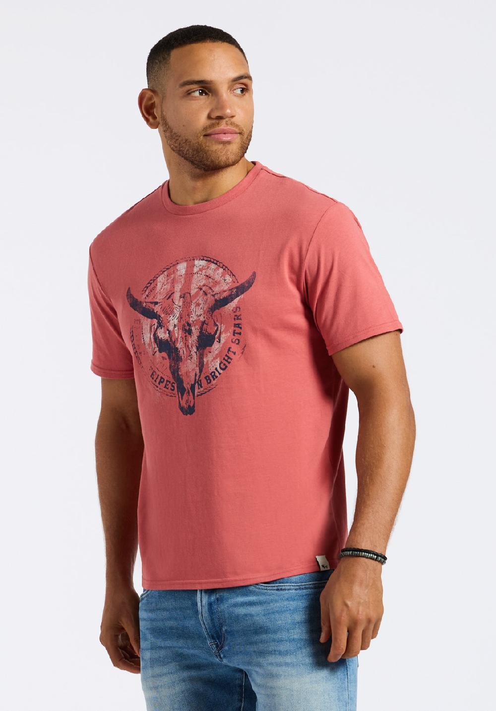 Buffalo David Bitton T-shirt Graphique Avec Imprimé Crâne De Taureau Pour Homme Tarz Rouge Minéral