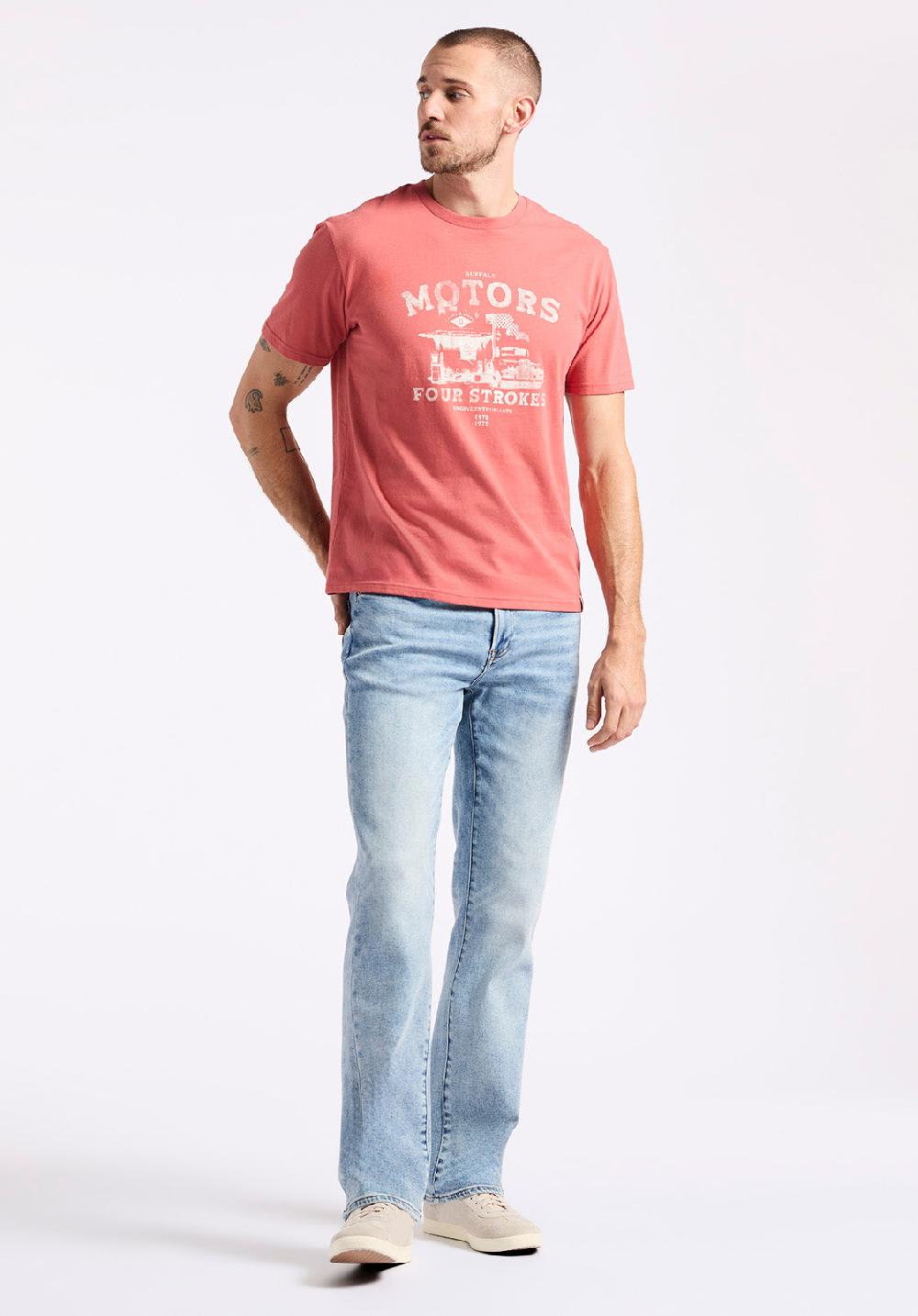 Buffalo David Bitton T-shirt Graphique Avec Imprimé Moteurs Pour Homme Trokes Rouge Minéral