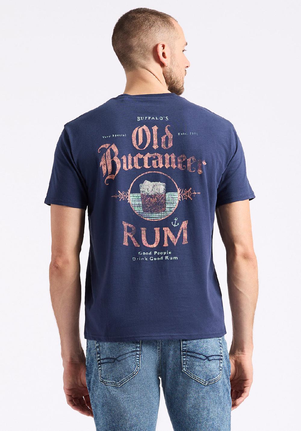 Buffalo David Bitton T-shirt Graphique Avec Imprimé Rhum Pour Homme Taneer Marine